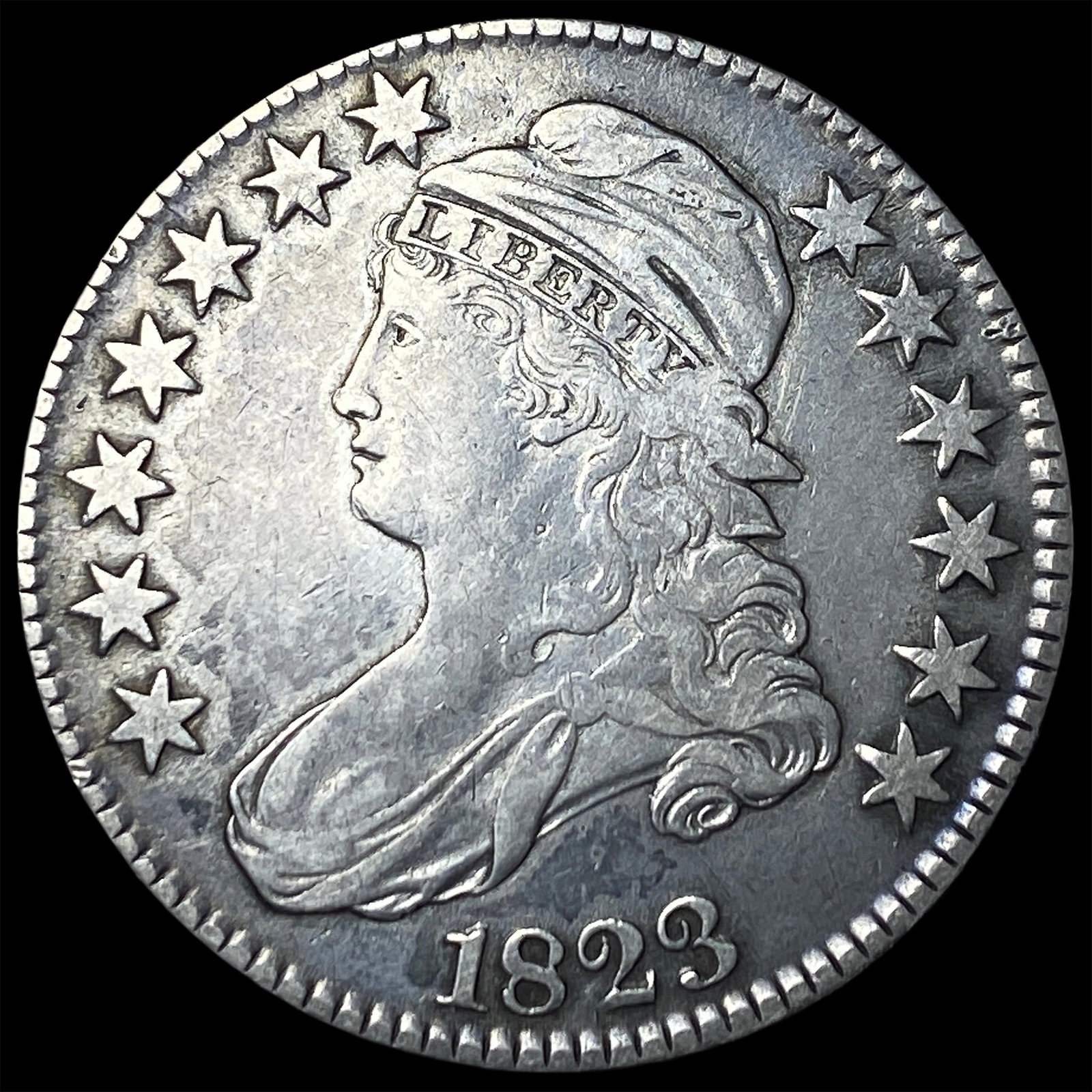 1823 Silver Capped Bust Half Dollar LIGHTLY CIRCULATED (1 of 2)