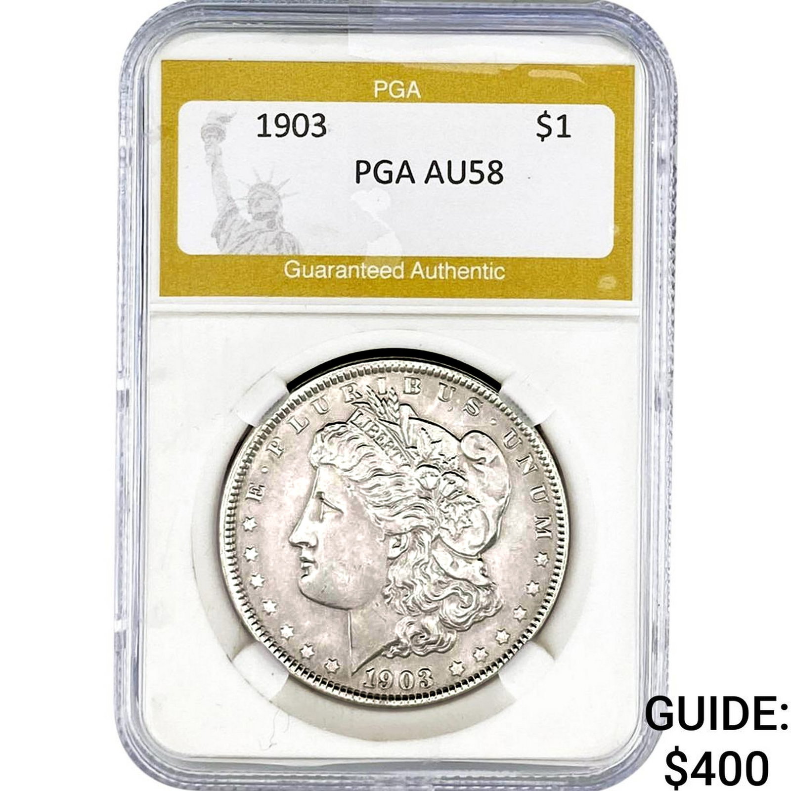 1903 Morgan Silver Dollar PGA AU58: 1903 Morgan Silver Dollar PGA AU58