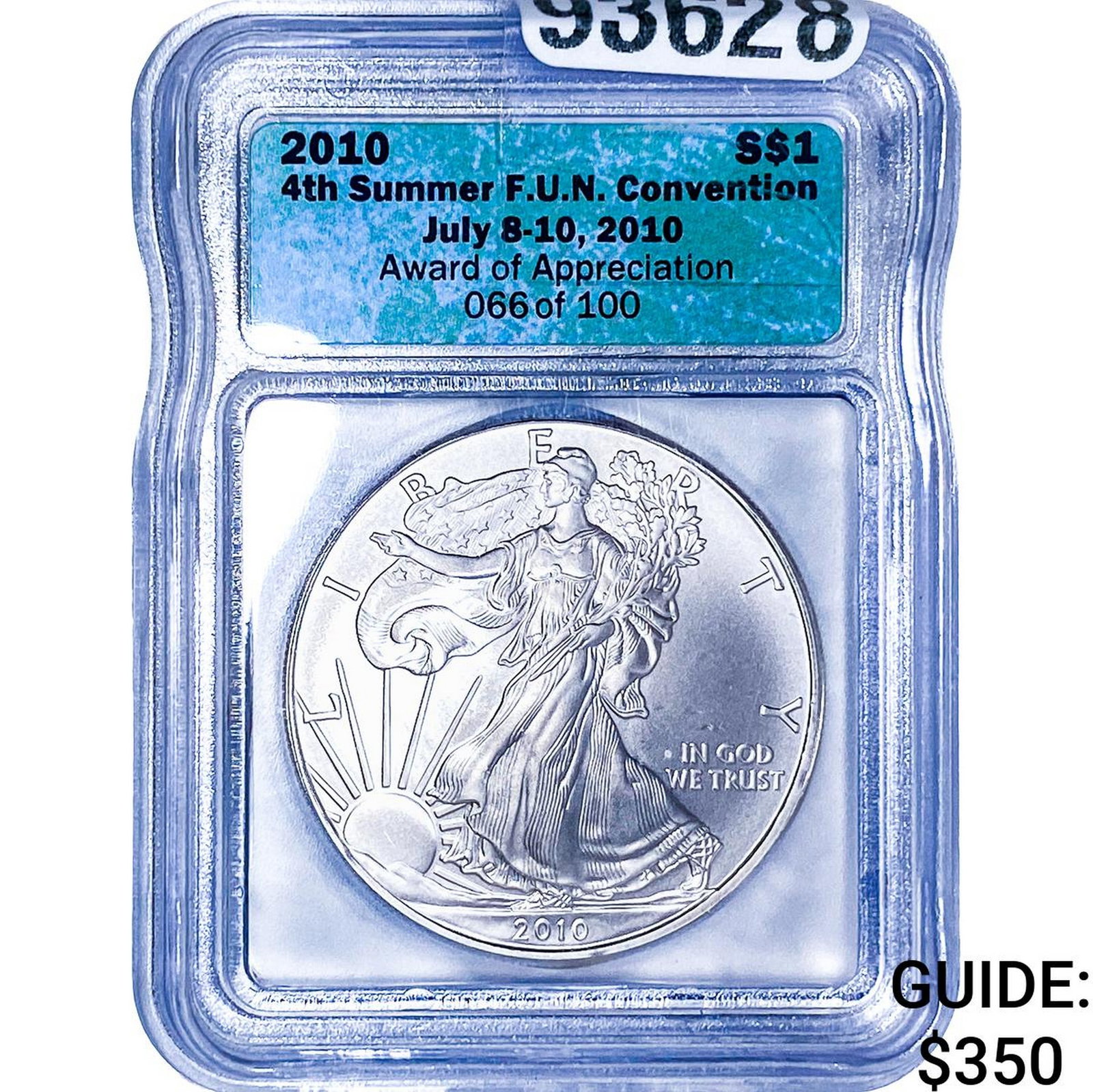 2010 Silver Eagle ICG F.U.N. Con. Award of Apprec.: 2010 Silver Eagle ICG F.U.N. Con. Award of Apprec.