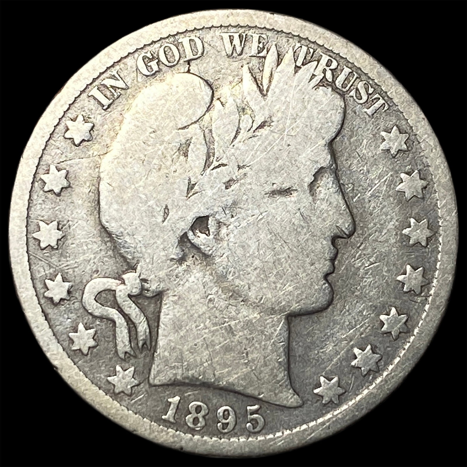 1895-O Silver Barber Half Dollar NICELY CIRCULATED: 1895-O Silver Barber Half Dollar NICELY CIRCULATED