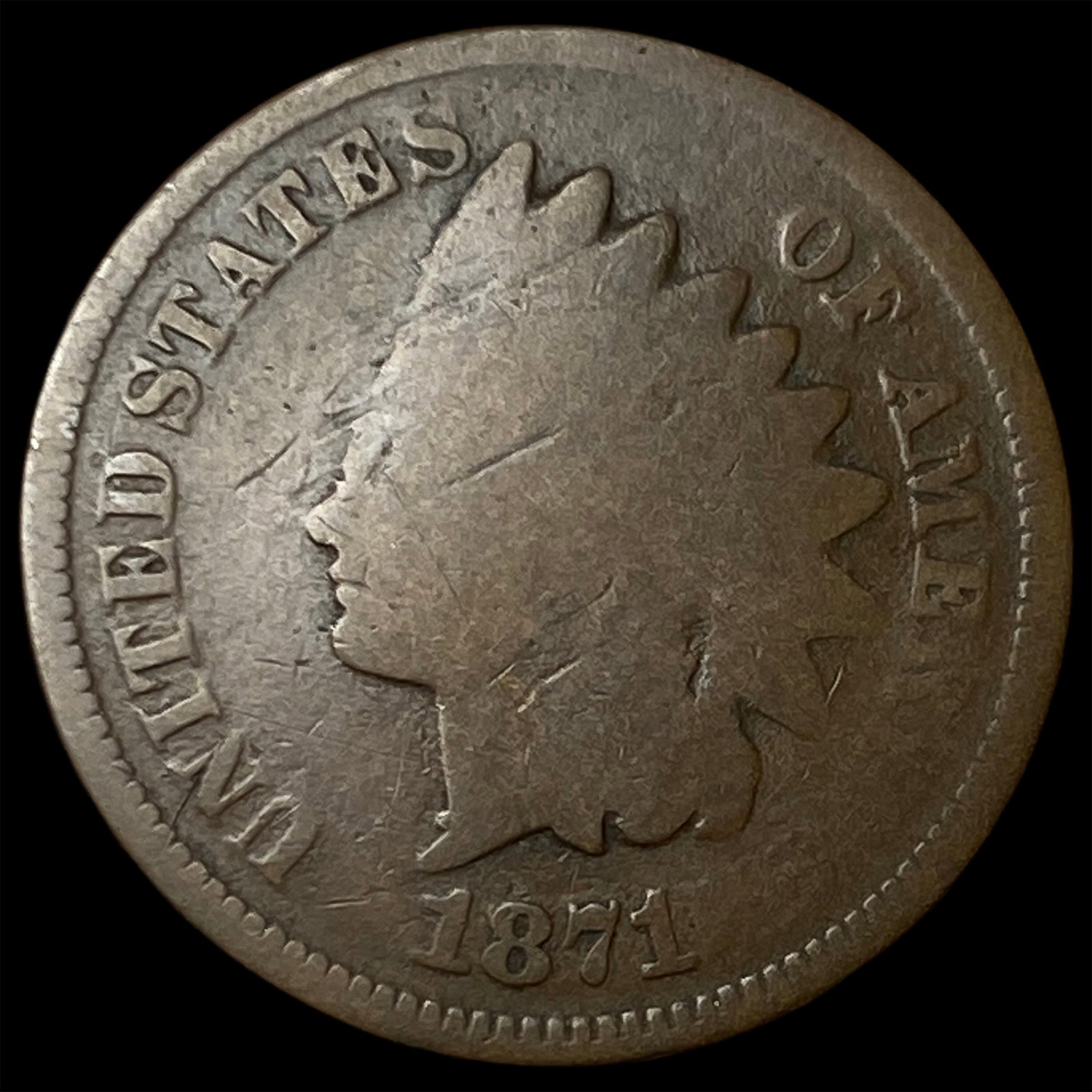 1871 Indian Head Cent NICELY CIRCULATED: 1871 Indian Head Cent NICELY CIRCULATED