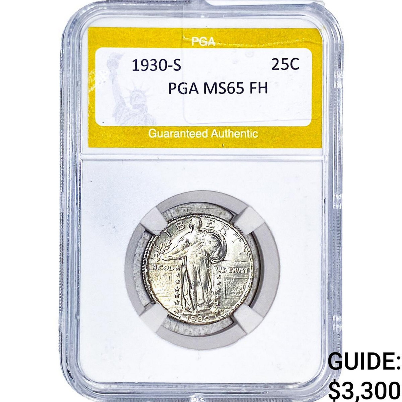1930-S Standing Liberty Quarter PGA MS65 FH: 1930-S Standing Liberty Quarter PGA MS65 FH