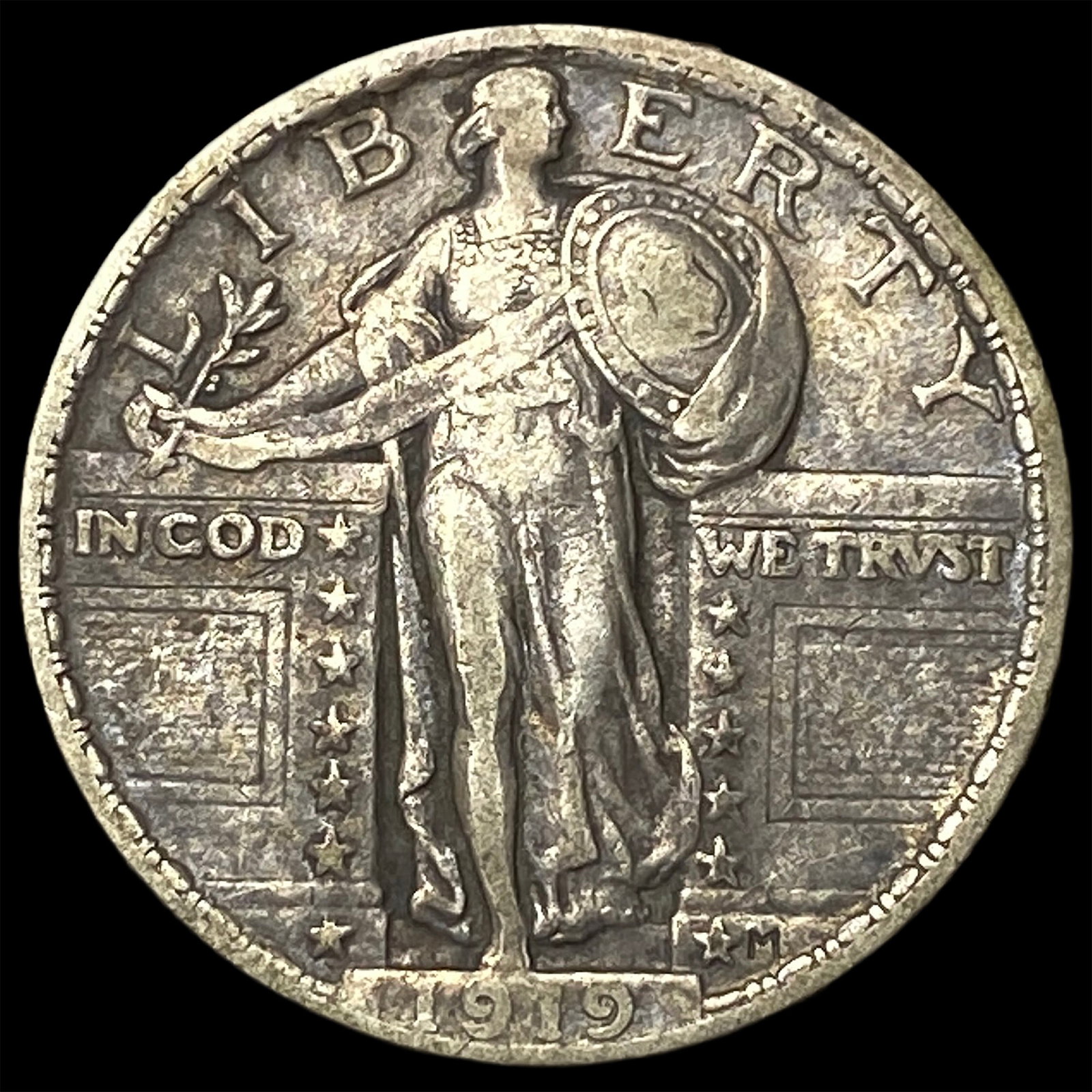 1919 Silver Standing Liberty Quarter NEARLY UNCIRCULATED: 1919 Silver Standing Liberty Quarter NEARLY UNCIRCULATED