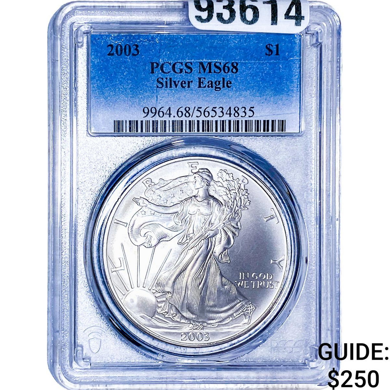 2003 Silver Eagle PCGS MS68: 2003 Silver Eagle PCGS MS68