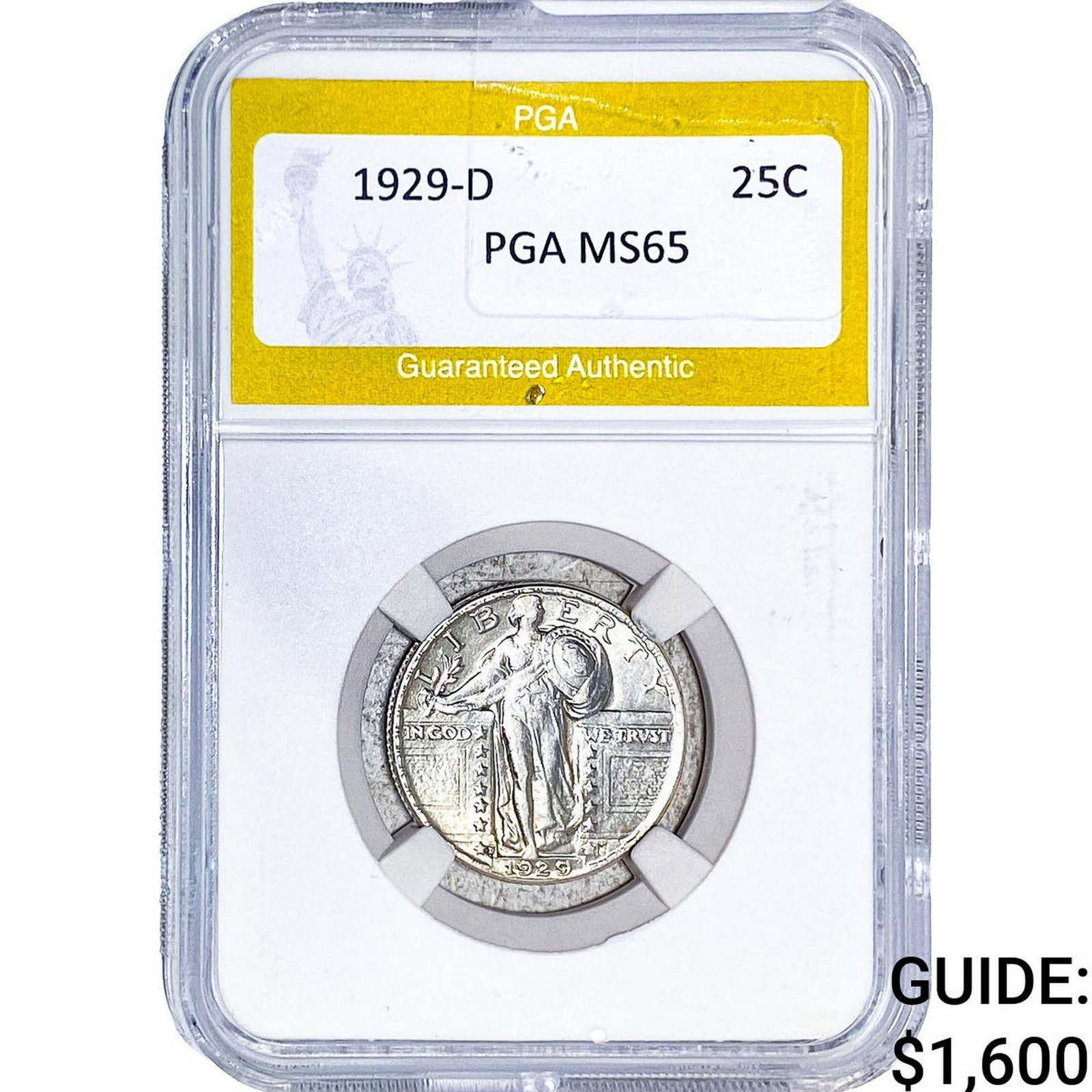 1929-D Standing Liberty Quarter PGA MS65: 1929-D Standing Liberty Quarter PGA MS65