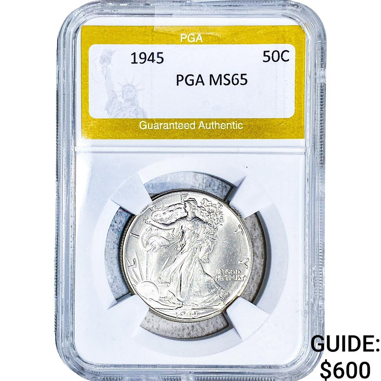 1945 Seated Liberty Half Dollar PGA MS65: 1945 Seated Liberty Half Dollar PGA MS65