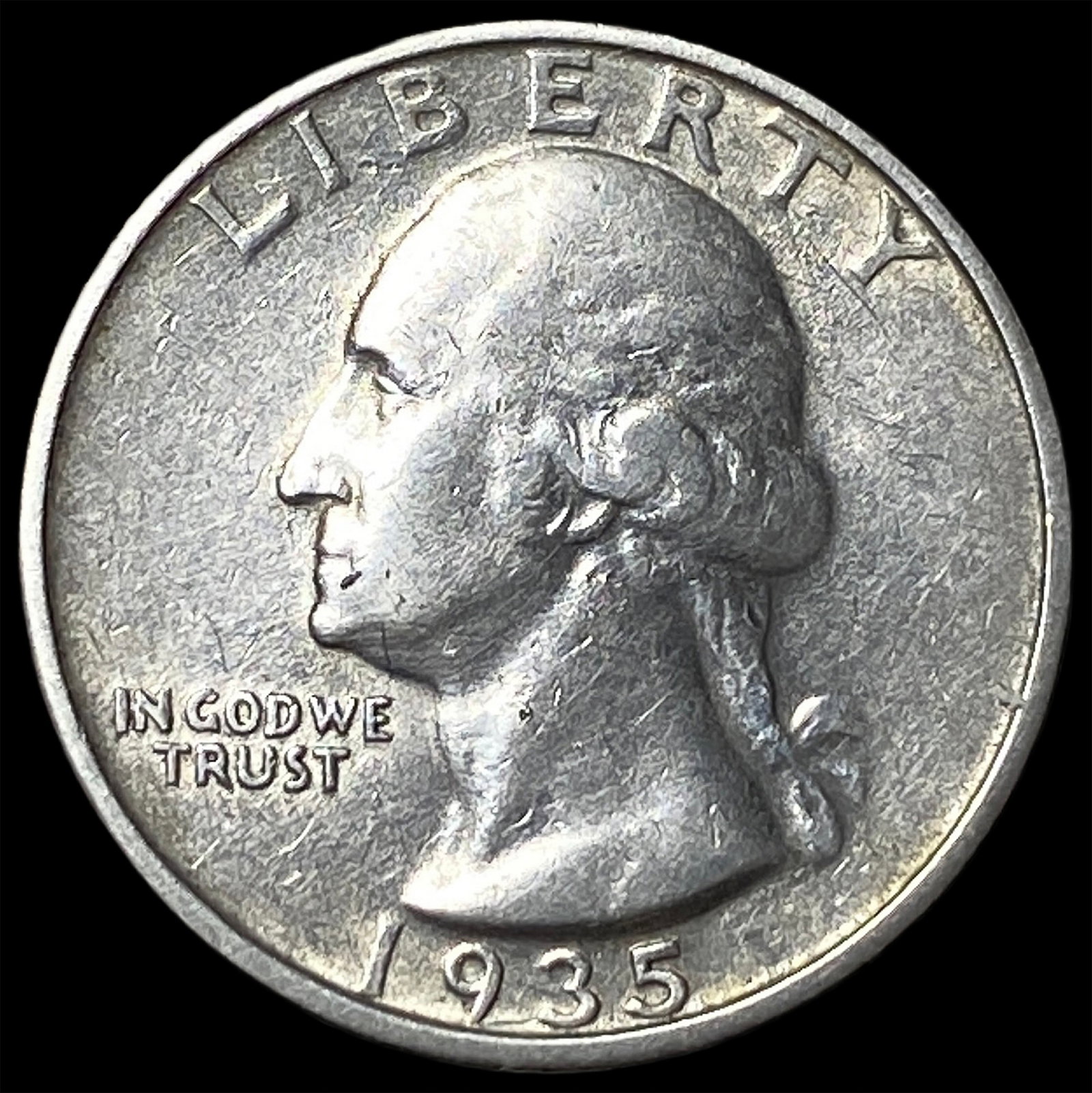 1935-D Silver Washington Quarter NEARLY UNCIRCULATED: 1935-D Silver Washington Quarter NEARLY UNCIRCULATED