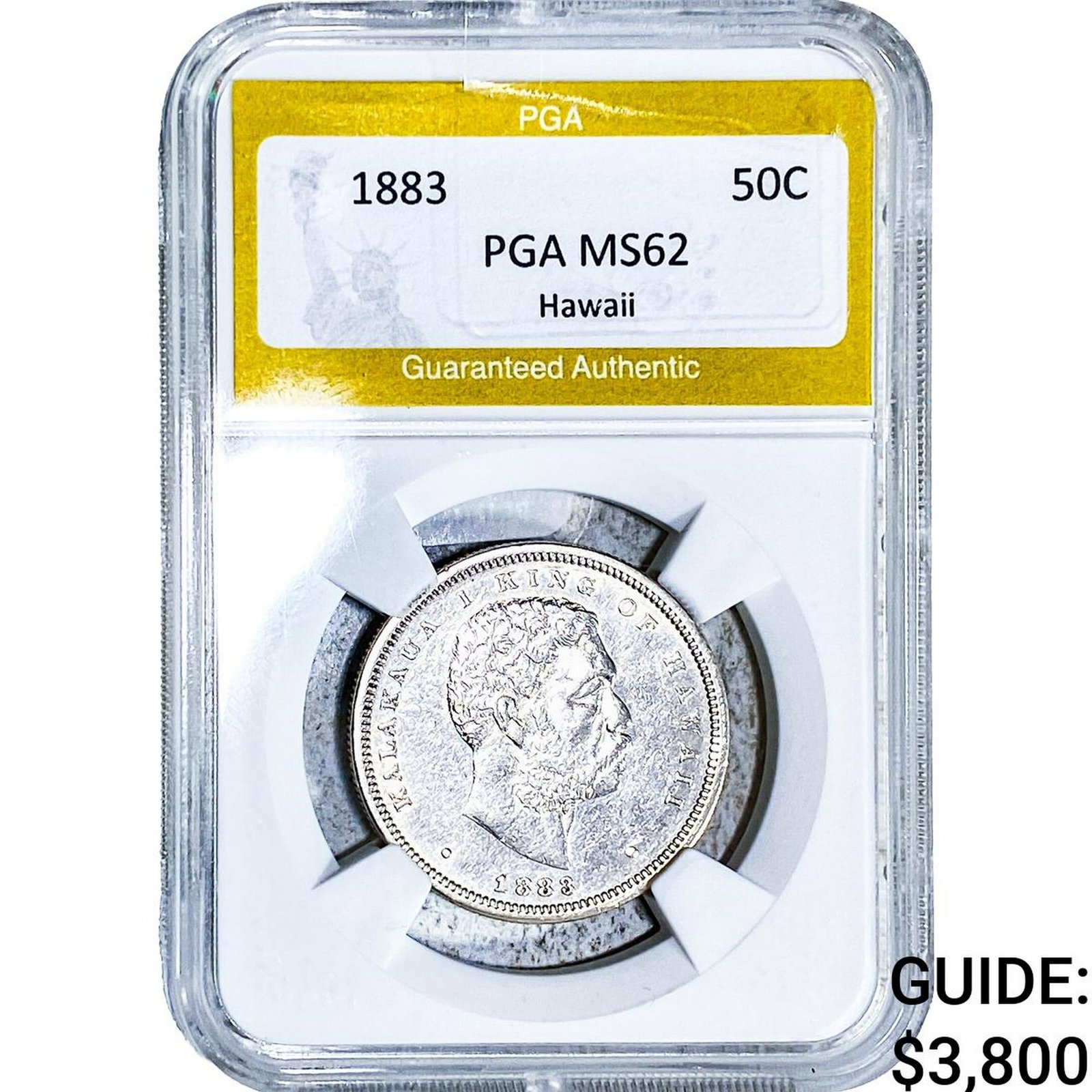 1883 Kingdom of Hawaii Half Dollar PGA MS62: 1883 Kingdom of Hawaii Half Dollar PGA MS62