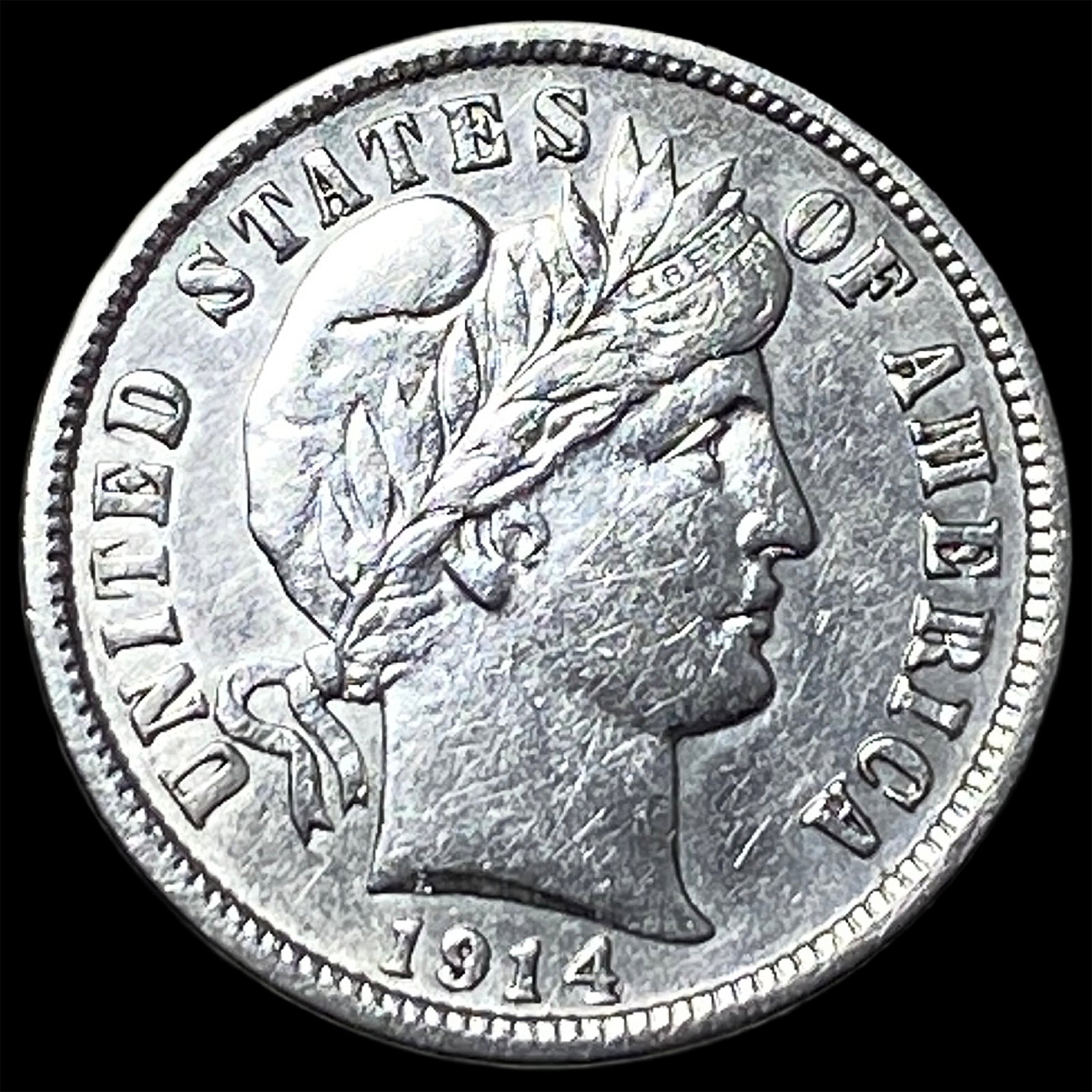 1914-D Silver Barber Dime CLOSELY UNCIRCULATED: 1914-D Silver Barber Dime CLOSELY UNCIRCULATED
