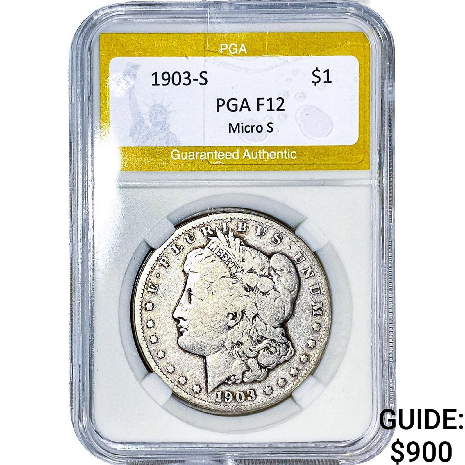 1903-S Morgan Silver Dollar PGA F12 Micro S: 1903-S Morgan Silver Dollar PGA F12 Micro S