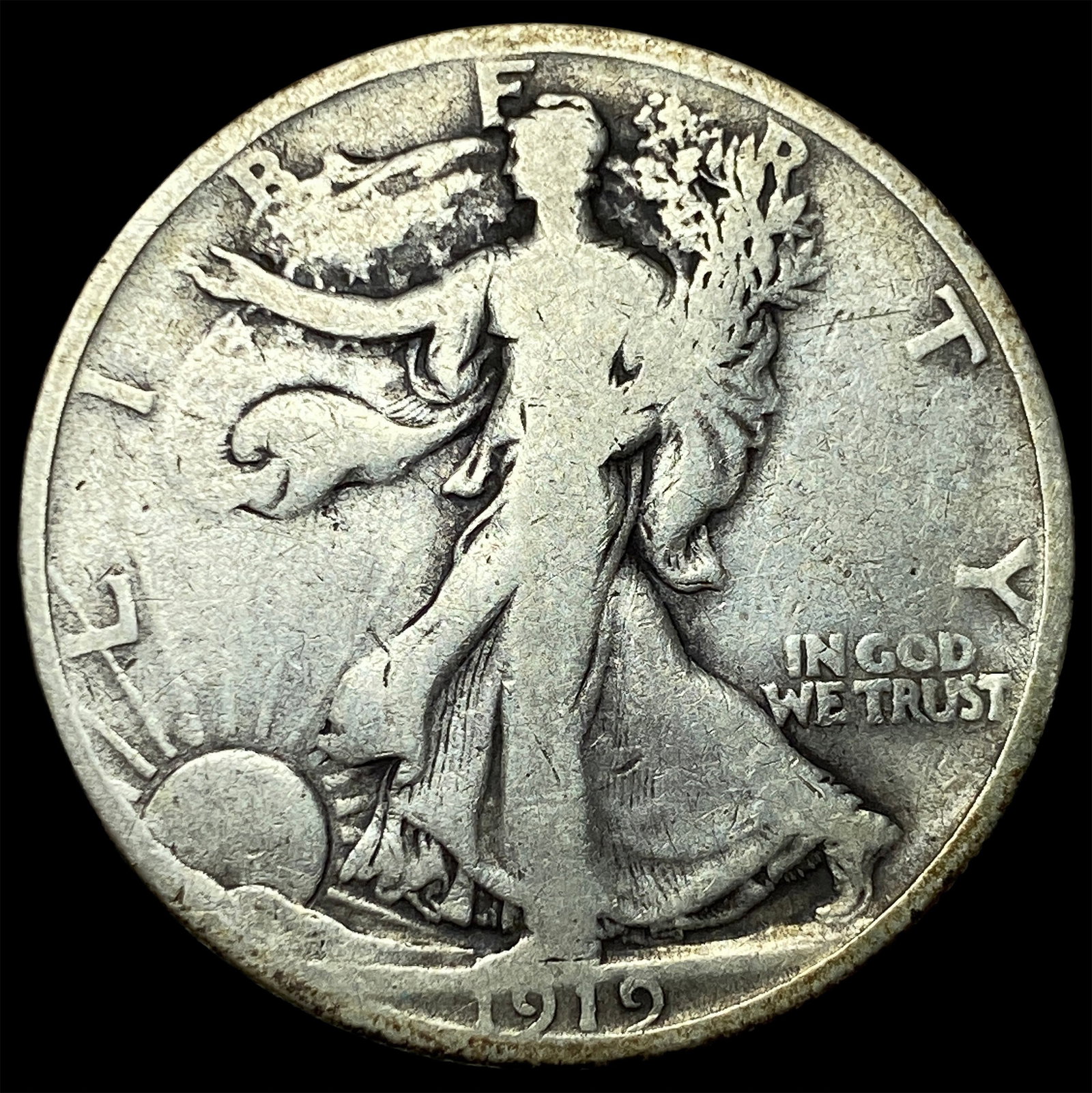 1919 Silver Walking Liberty Half Dollar LIGHTLY CIRCULATED: 1919 Silver Walking Liberty Half Dollar LIGHTLY CIRCULATED