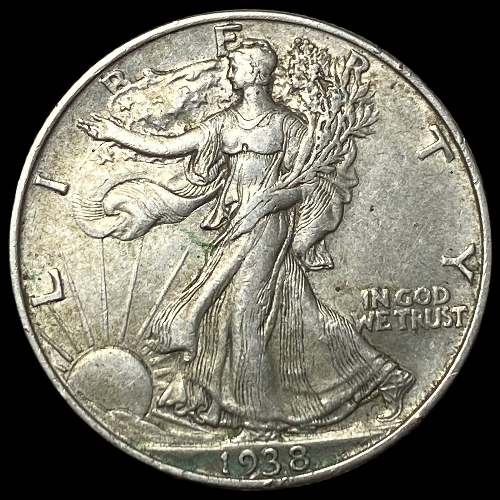 1938 Silver Walking Liberty Half Dollar CLOSELY UNCIRCULATED: 1938 Silver Walking Liberty Half Dollar CLOSELY UNCIRCULATED