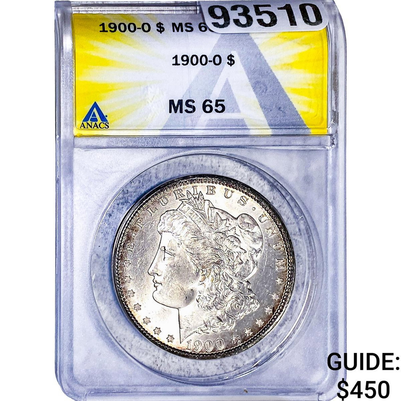 1900-O Morgan Silver Dollar ANACS MS65: 1900-O Morgan Silver Dollar ANACS MS65