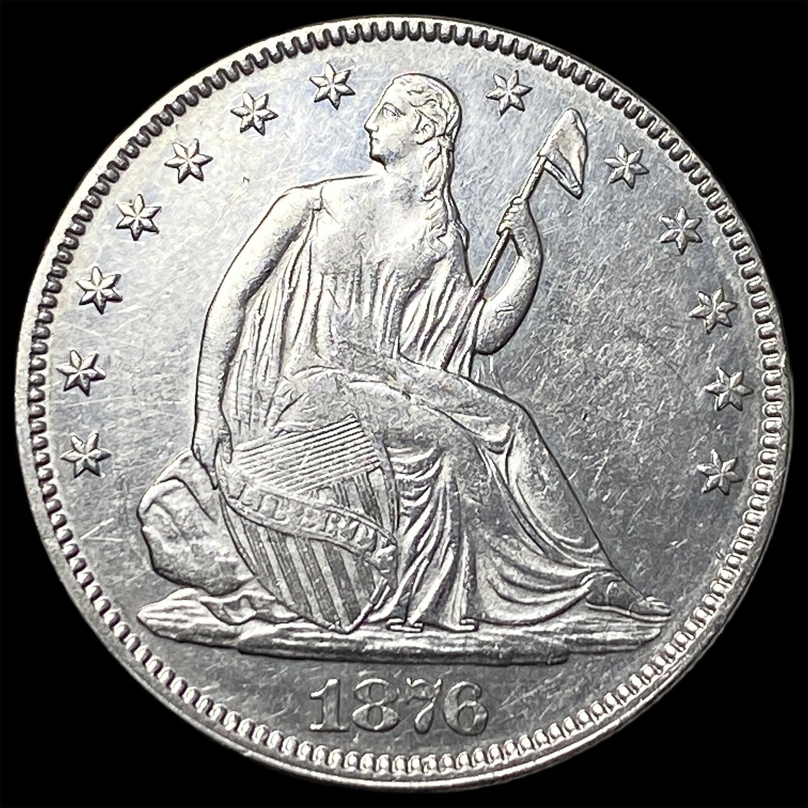 1876 Seated Liberty Half Dollar CLOSELY UNCIRCULATED: 1876 Seated Liberty Half Dollar CLOSELY UNCIRCULATED