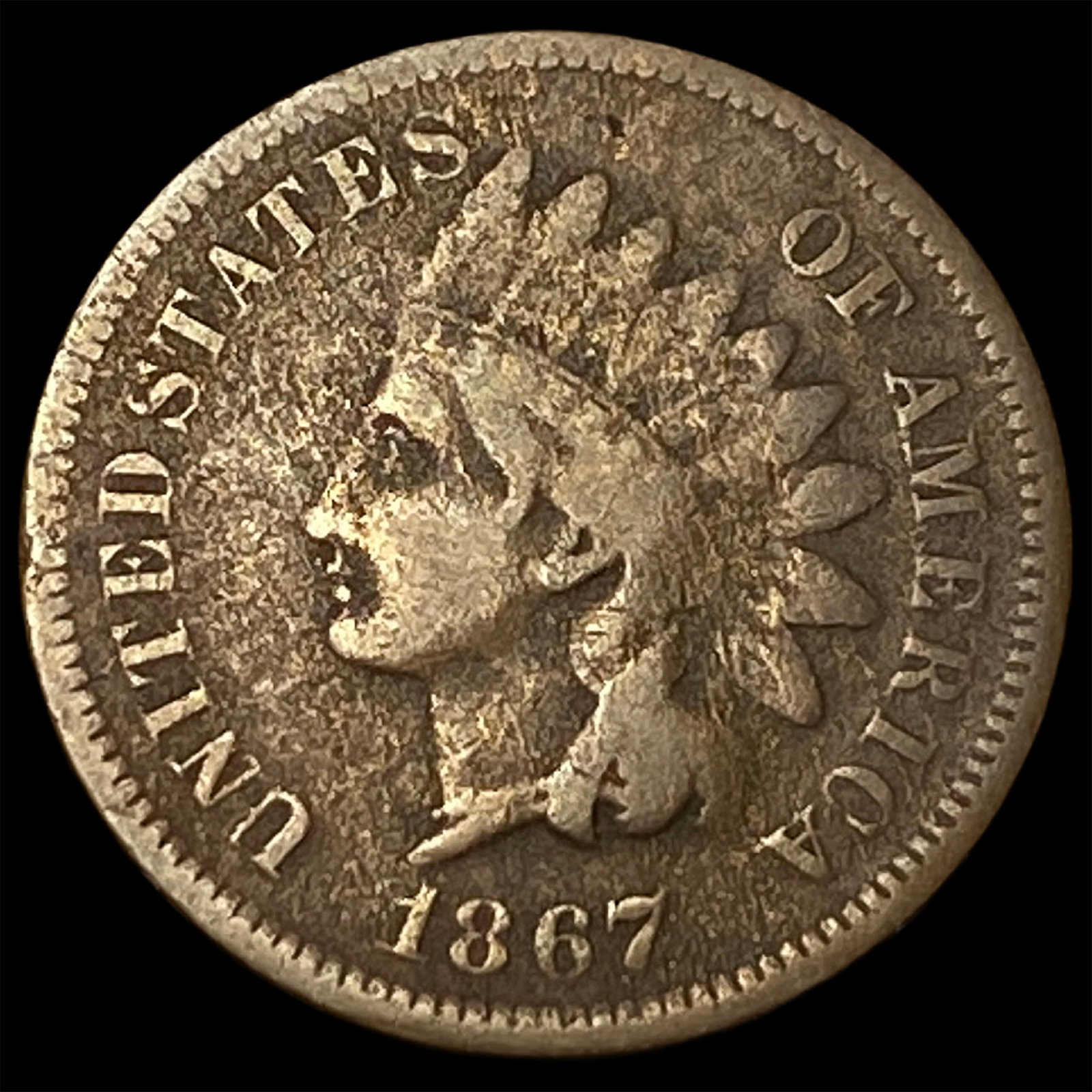 1867 Indian Head Cent NICELY CIRCULATED: 1867 Indian Head Cent NICELY CIRCULATED
