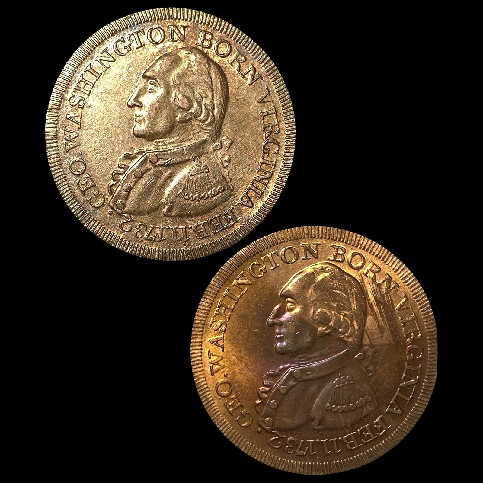 George Washington Born Virginia 1783 Tokens. HIGH GRADE: George Washington Born Virginia 1783 Tokens. HIGH GRADE
