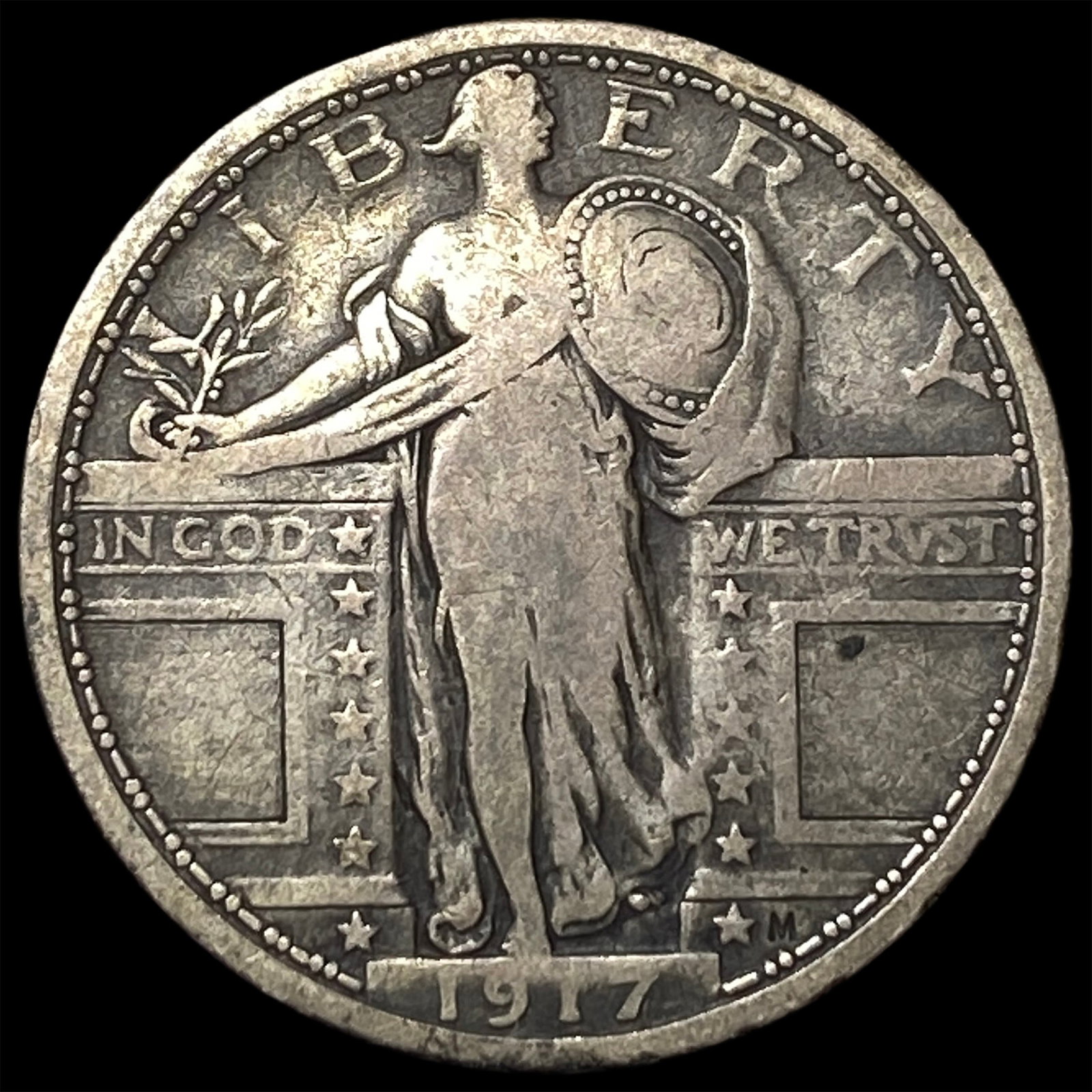 1917 Type 1 Standing Liberty Quarter NICELY CIRCULATED: 1917 Type 1 Standing Liberty Quarter NICELY CIRCULATED