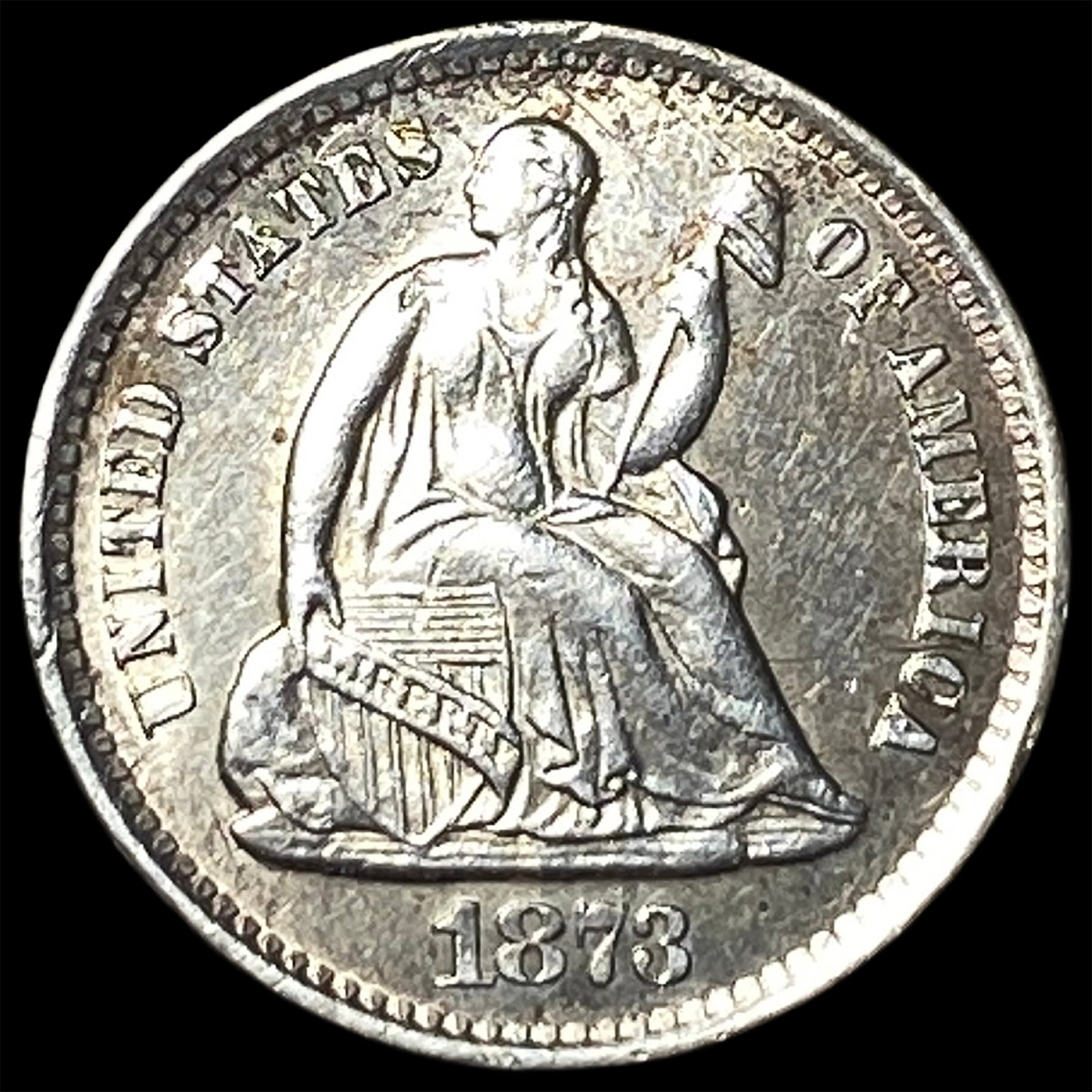 1873-S Silver Half Dime GEM BU: 1873-S Silver Half Dime GEM BU