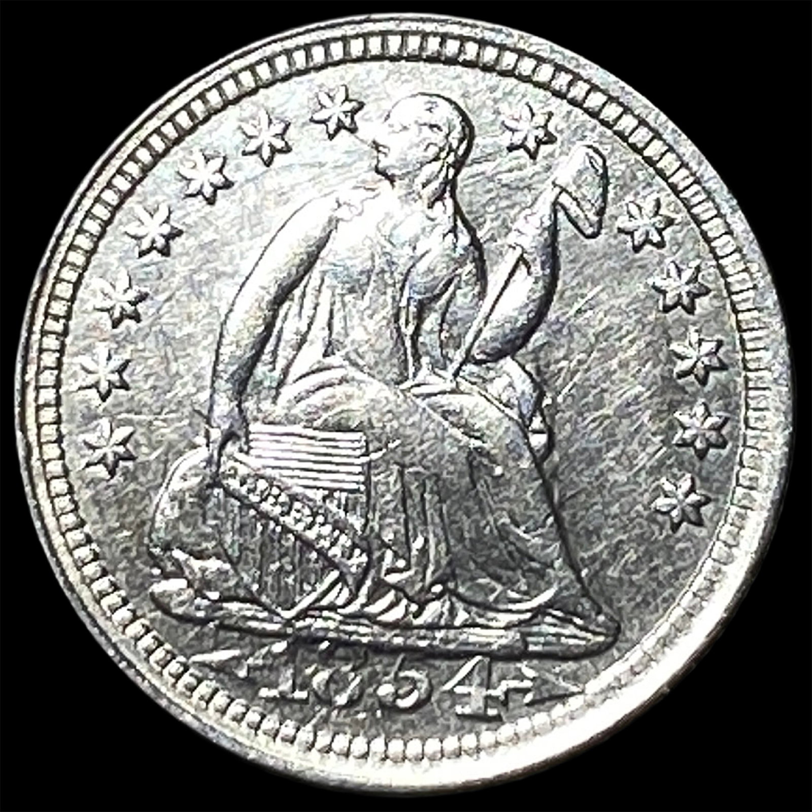 1854 Silver Half Dime UNCIRCULATED: 1854 Silver Half Dime UNCIRCULATED