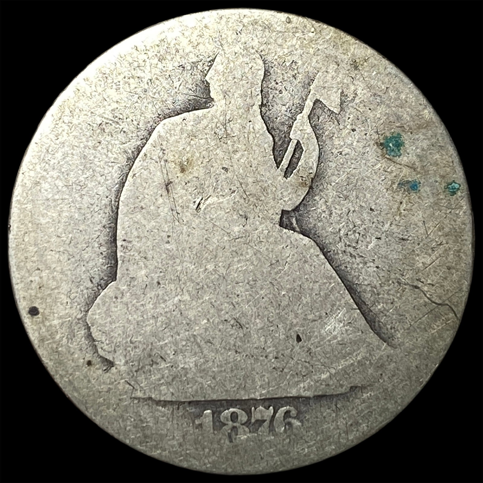 1876-CC Silver Seated Liberty Quarter NICELY CIRCULATED: 1876-CC Silver Seated Liberty Quarter NICELY CIRCULATED