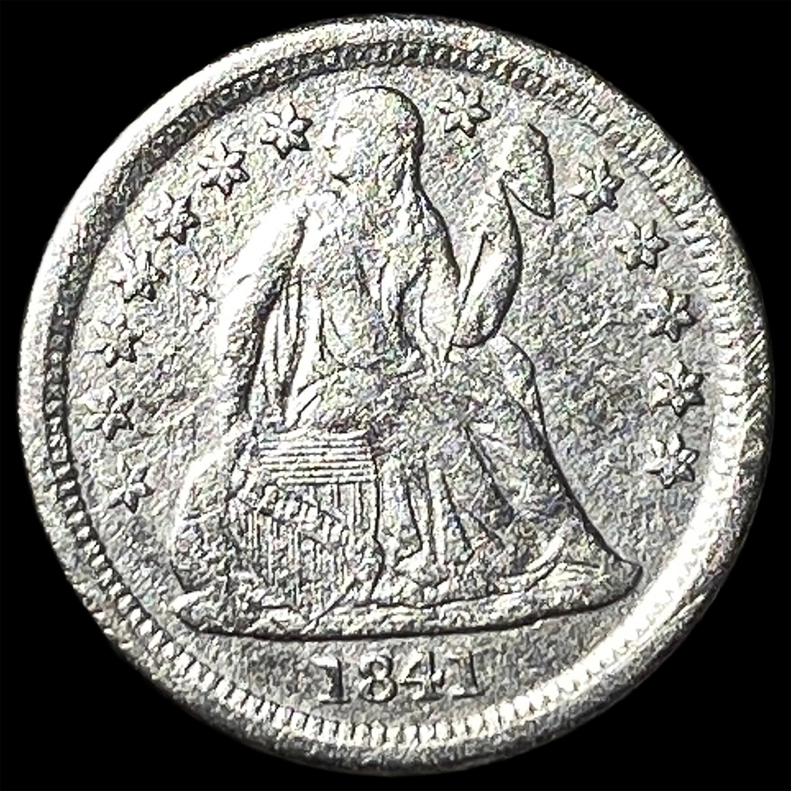 1841-O Silver Seated Liberty Dime HIGH GRADE (1 of 2)