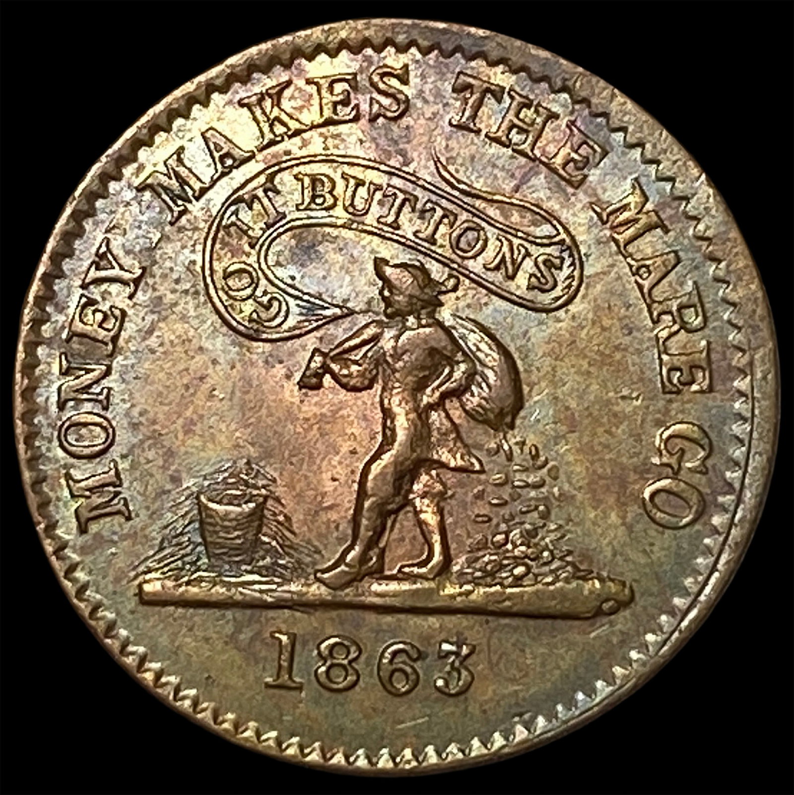 1863 Civil War Token - Knickerbocker Currency UNCIRCULATED: 1863 Civil War Token - Knickerbocker Currency UNCIRCULATED