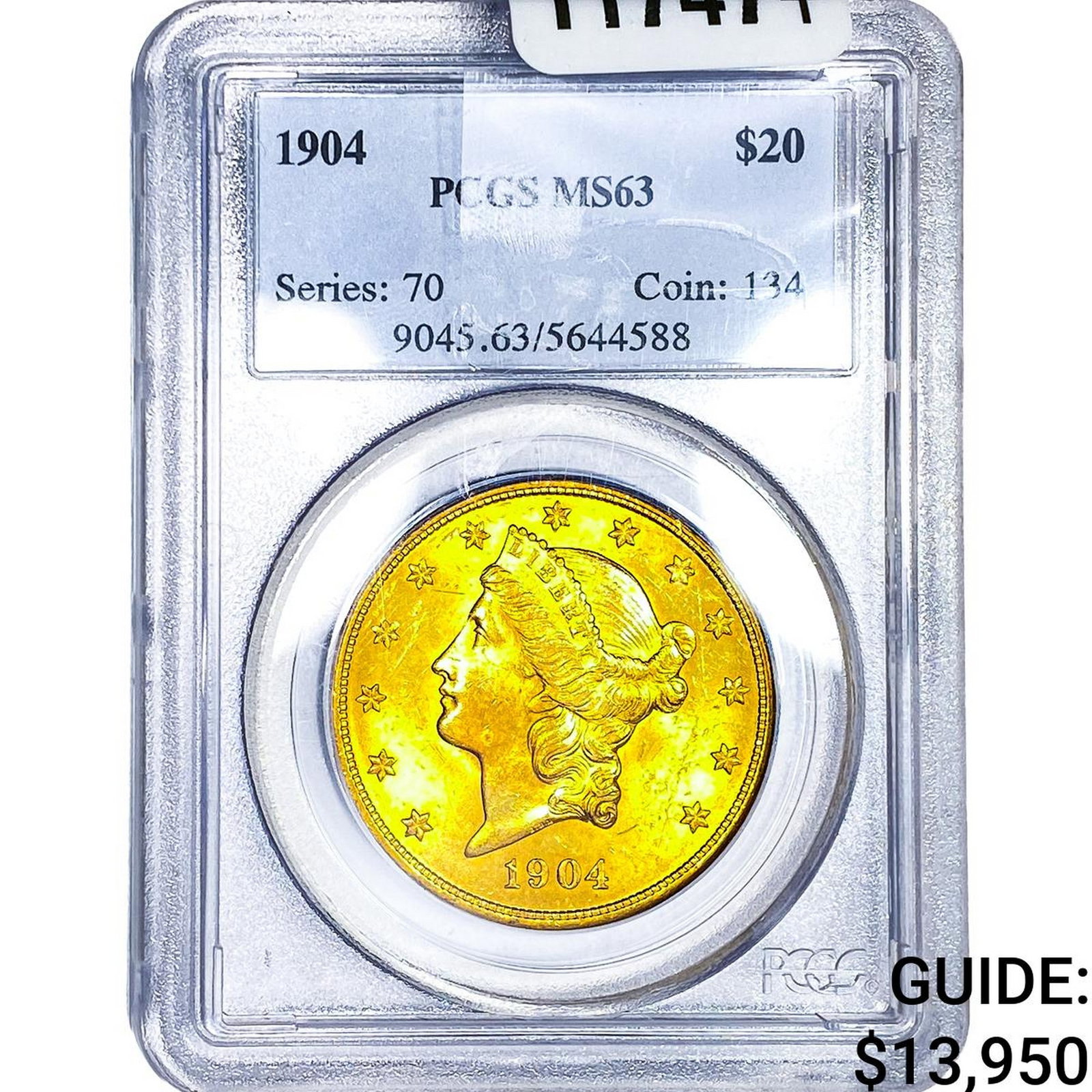 1904 $20 Gold Double Eagle PCGS MS63: 1904 $20 Gold Double Eagle PCGS MS63