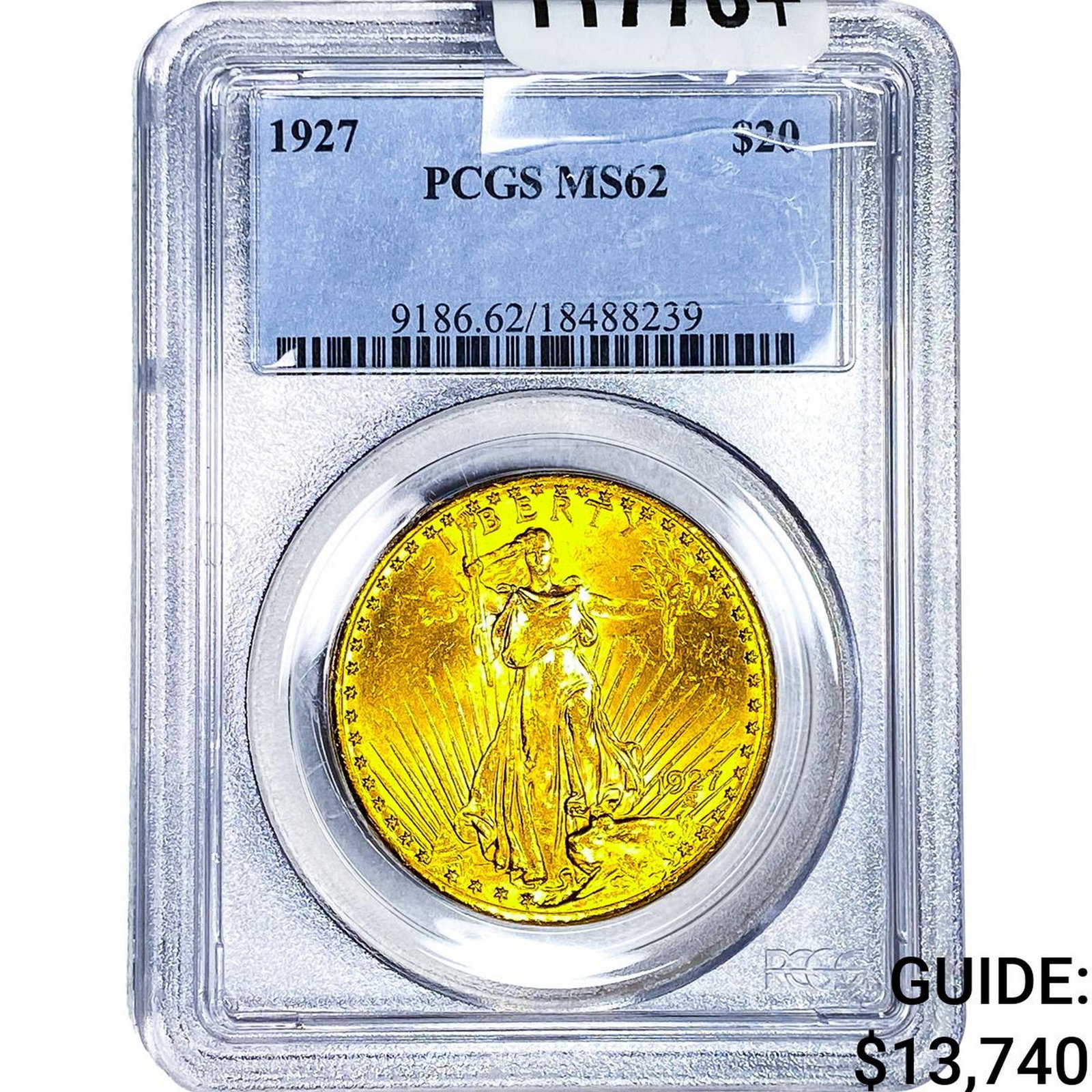 1927 $20 Gold Double Eagle PCGS MS62: 1927 $20 Gold Double Eagle PCGS MS62