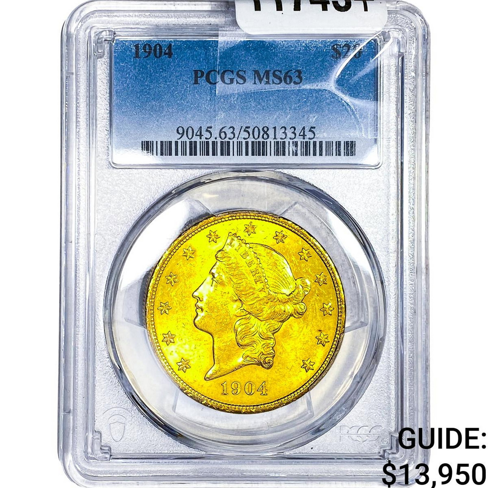 1904 $20 Gold Double Eagle PCGS MS63: 1904 $20 Gold Double Eagle PCGS MS63