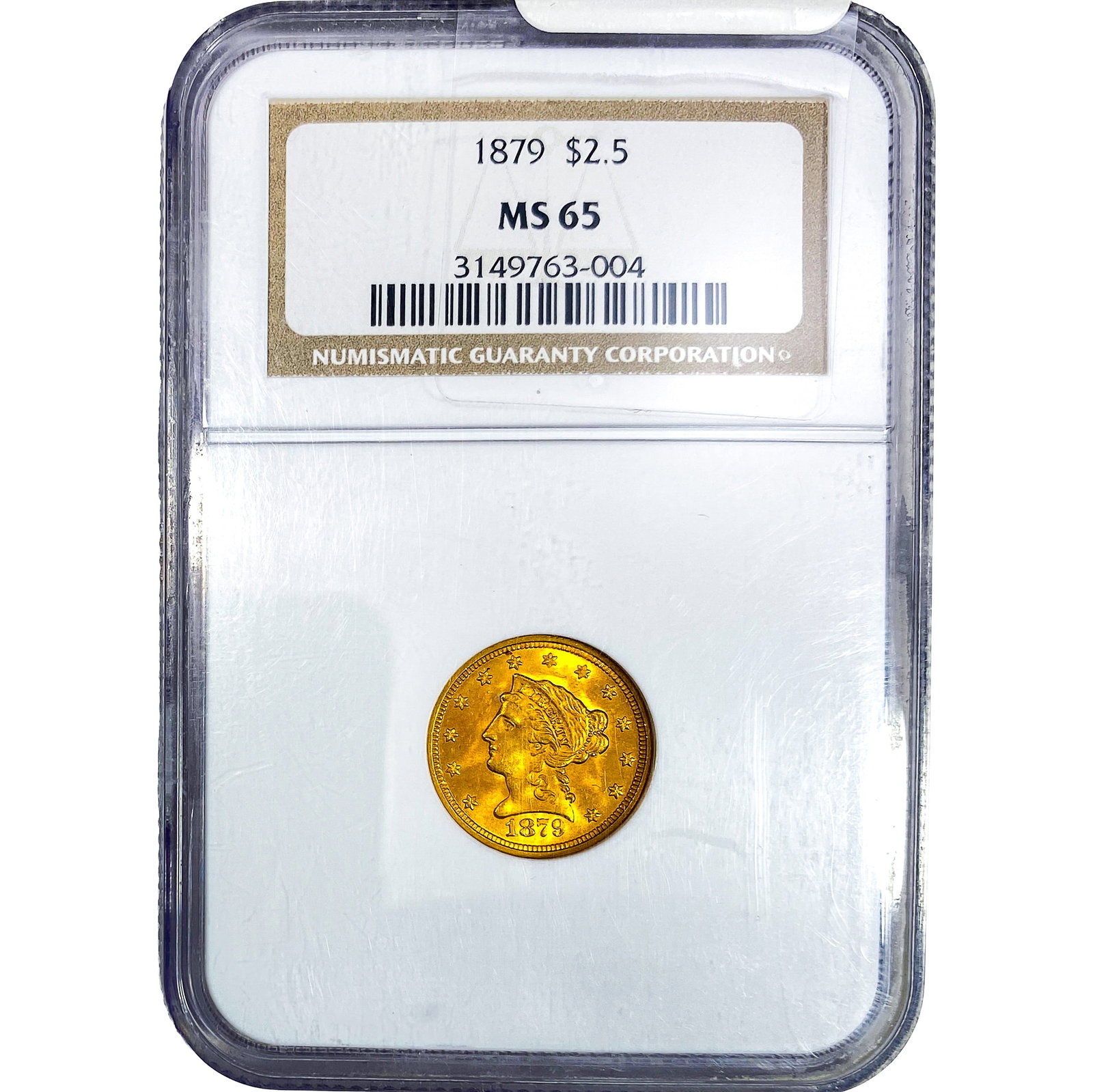 1879 $2.50 Gold Quarter Eagle NGC MS65: 1879 $2.50 Gold Quarter Eagle NGC MS65