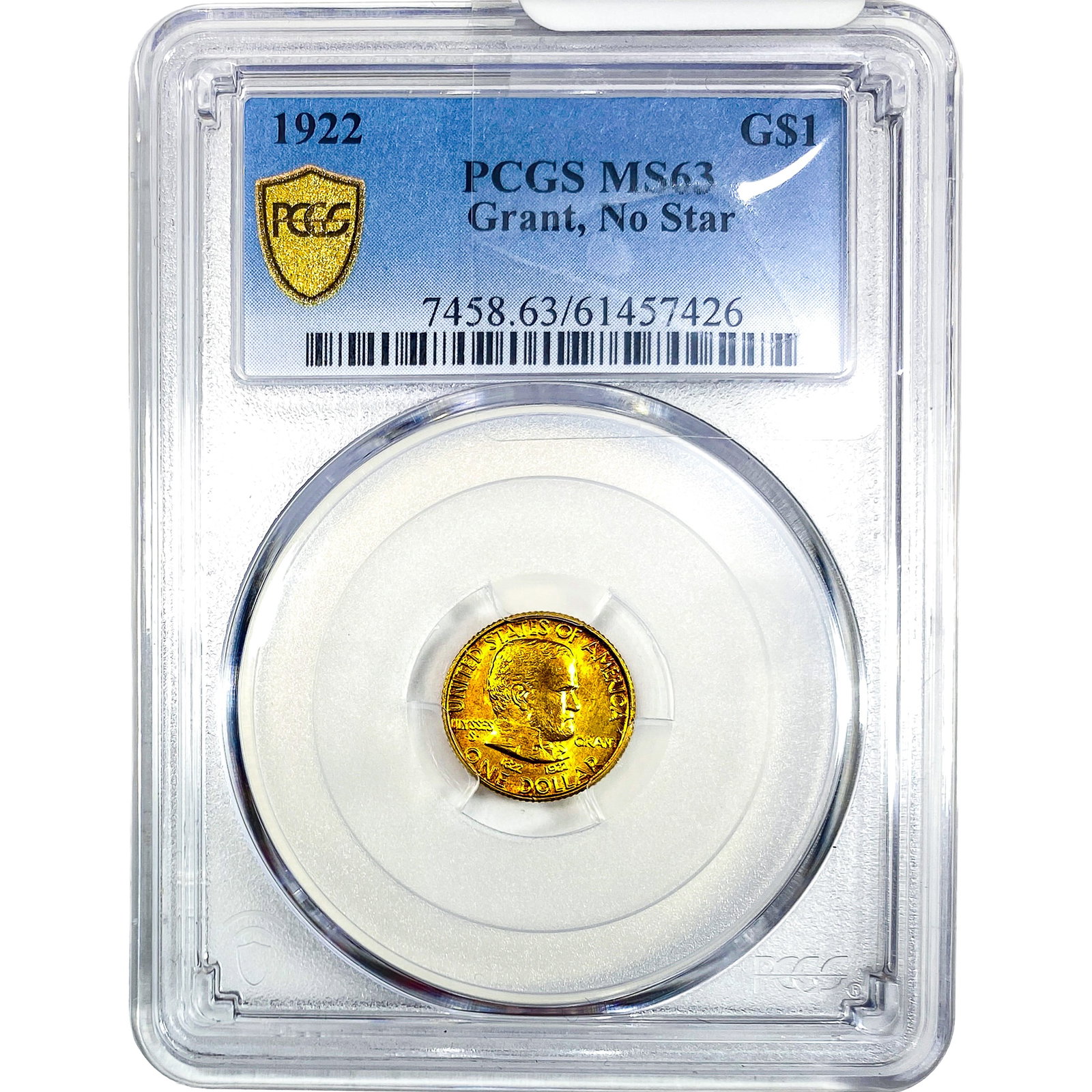 1922 Grant Rare Gold Dollar PCGS MS63 No Star: 1922 Grant Rare Gold Dollar PCGS MS63 No Star