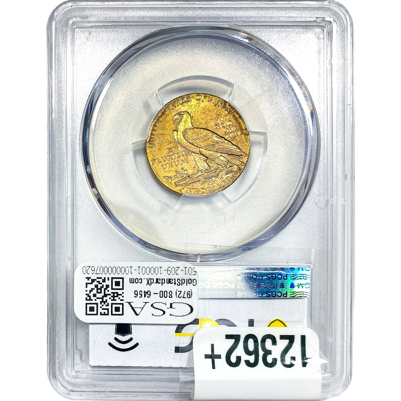 1909 CAC $5 Gold Half Eagle PCGS MS63 - 2
