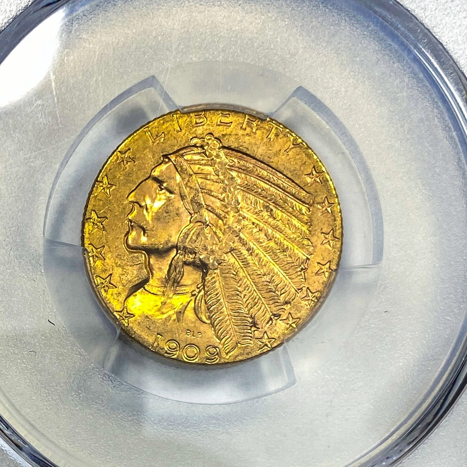 1909 CAC $5 Gold Half Eagle PCGS MS63 - 3