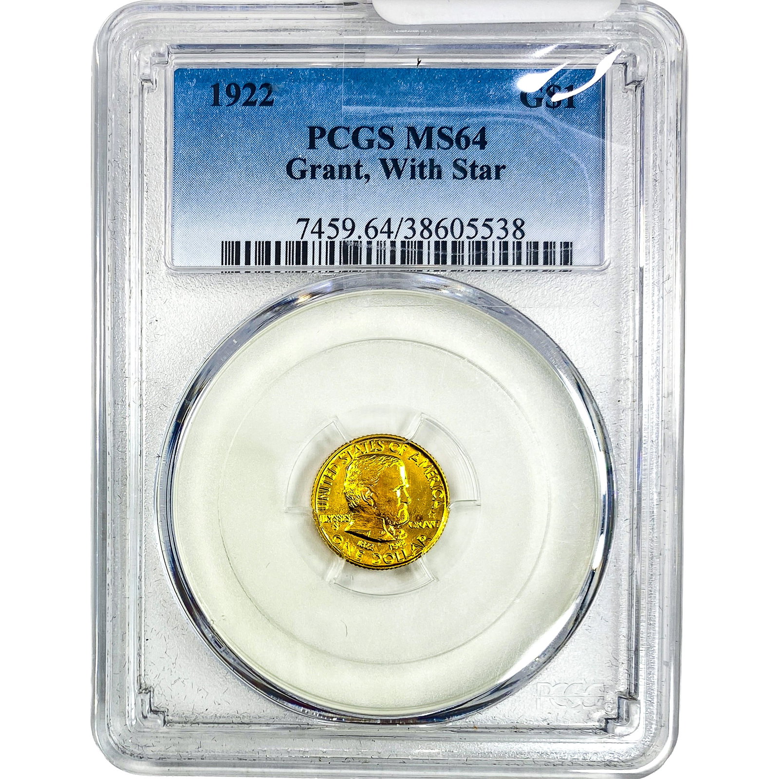 1922 Grant Rare Gold Dollar PCGS MS64 With Star: 1922 Grant Rare Gold Dollar PCGS MS64 With Star