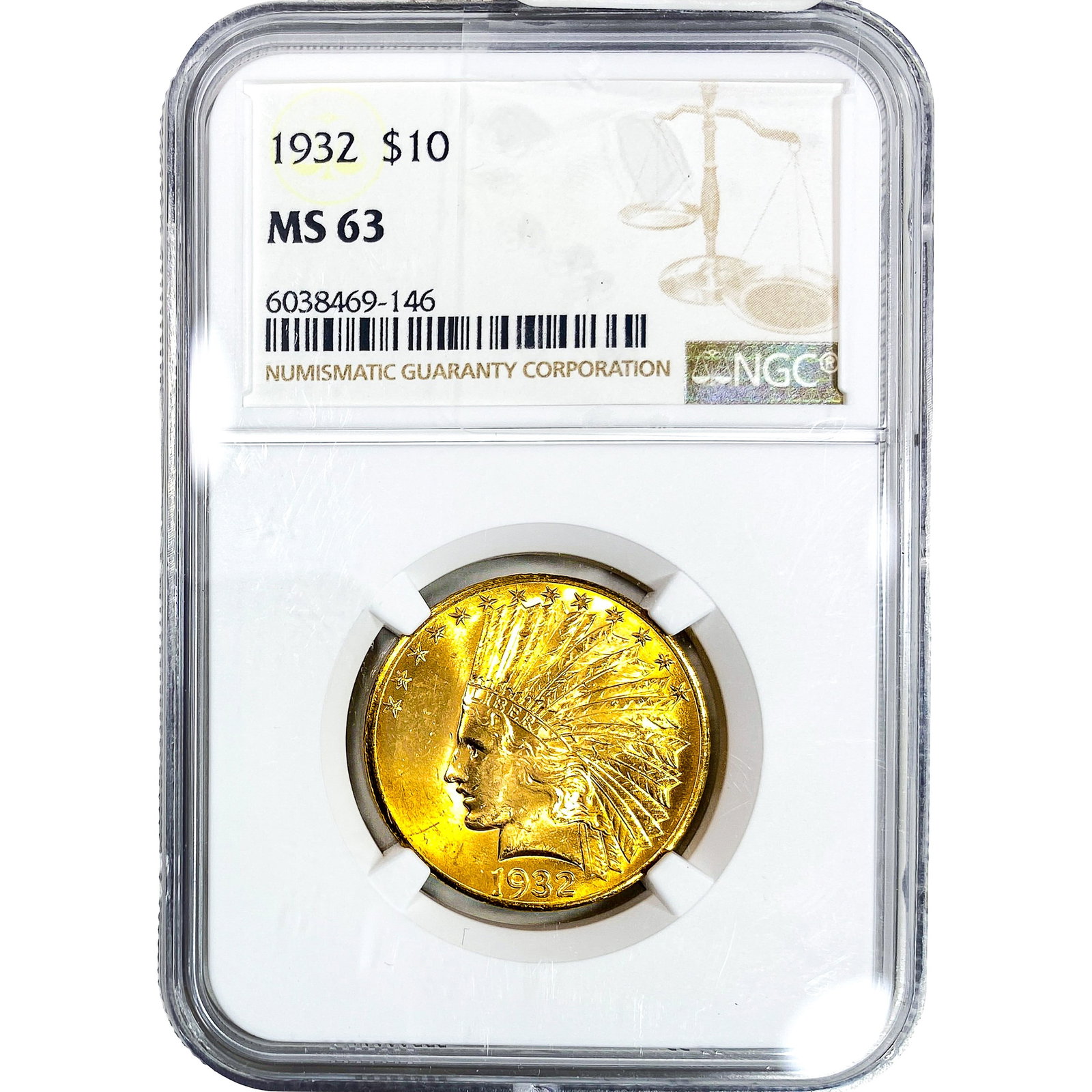1932 $10 Gold Eagle NGC MS63: 1932 $10 Gold Eagle NGC MS63