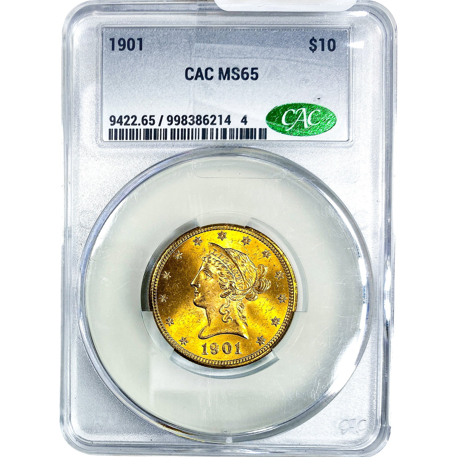 1901 $10 Gold Eagle CAC MS65 (1 of 4)
