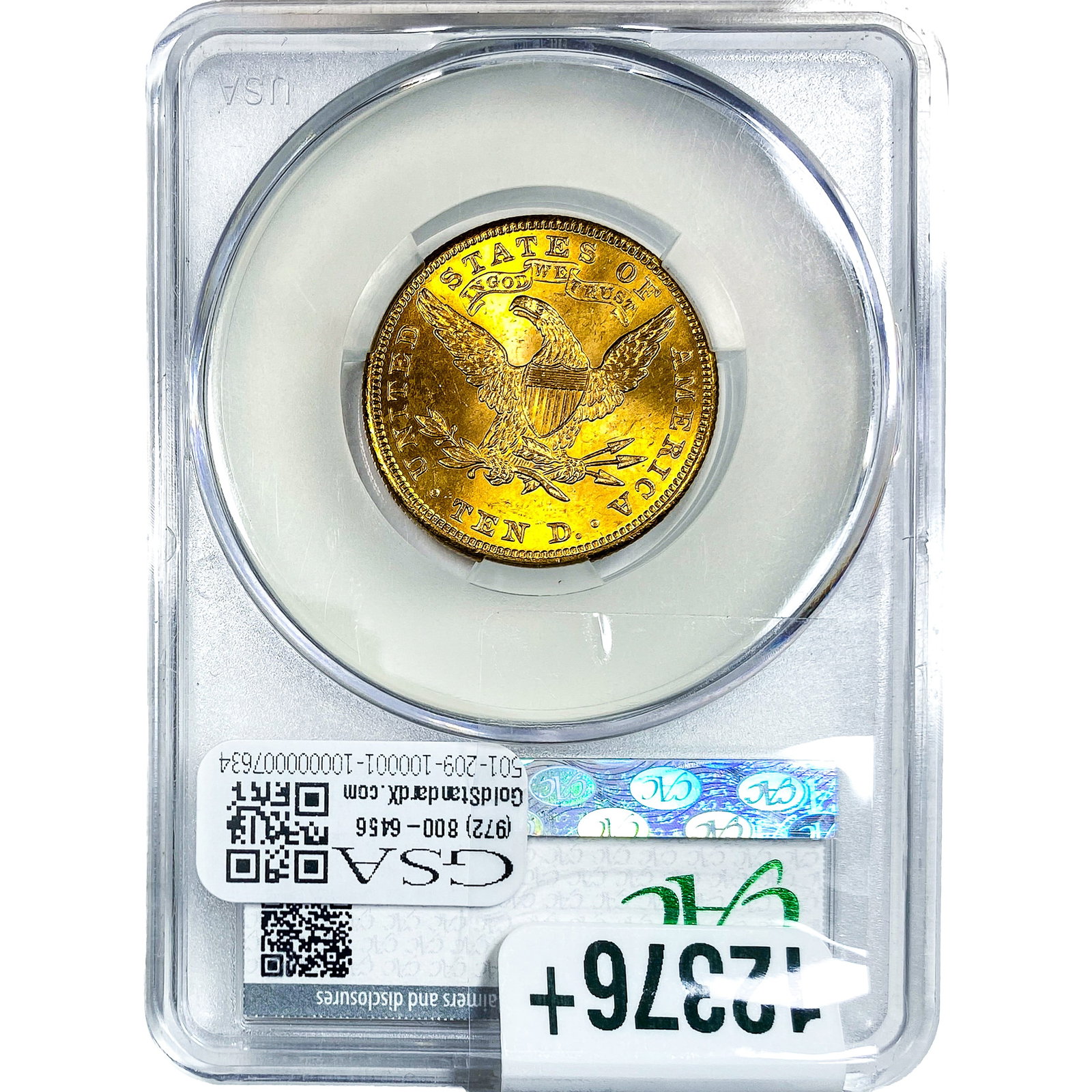 1901 $10 Gold Eagle CAC MS65 - 2
