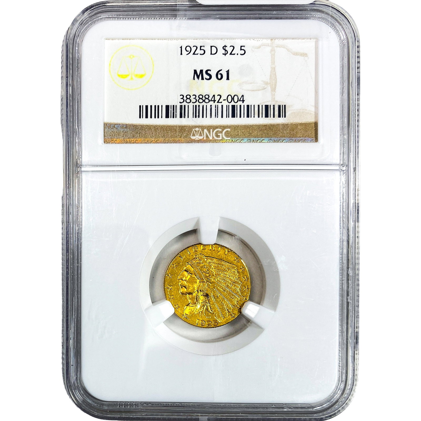 1925-D $2.50 Gold Quarter Eagle NGC MS61 (1 of 4)