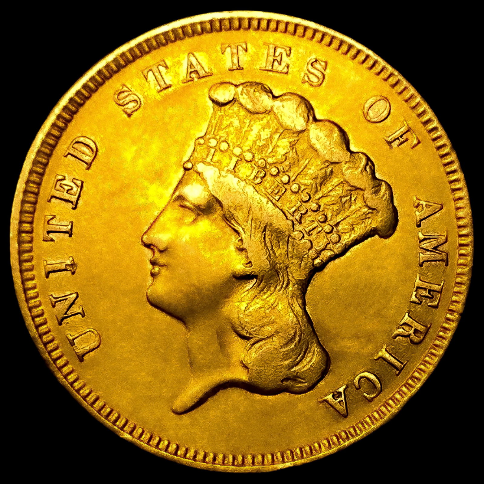 1874 $3 Gold Piece (1 of 2)