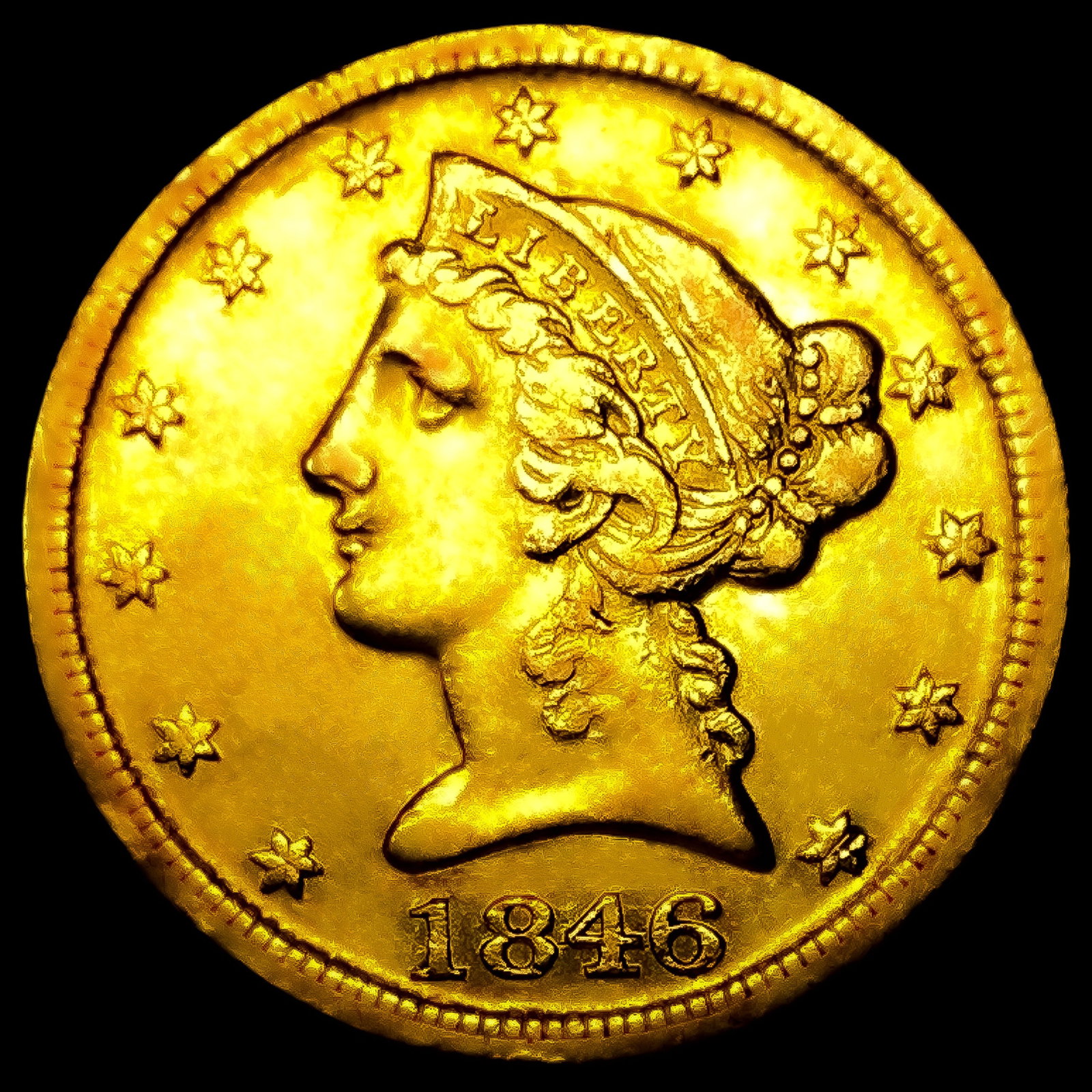 1846-D $5 Gold Half Eagle: 1846-D $5 Gold Half Eagle