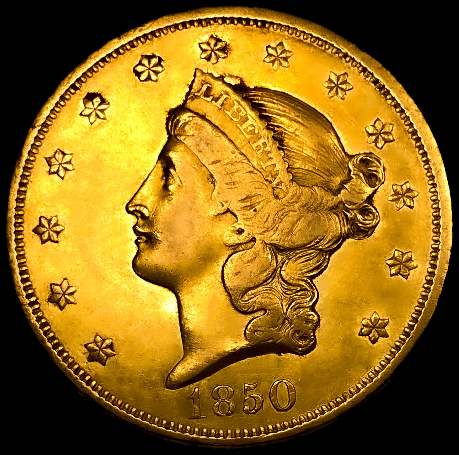 1850 $20 Gold Double Eagle (1 of 2)