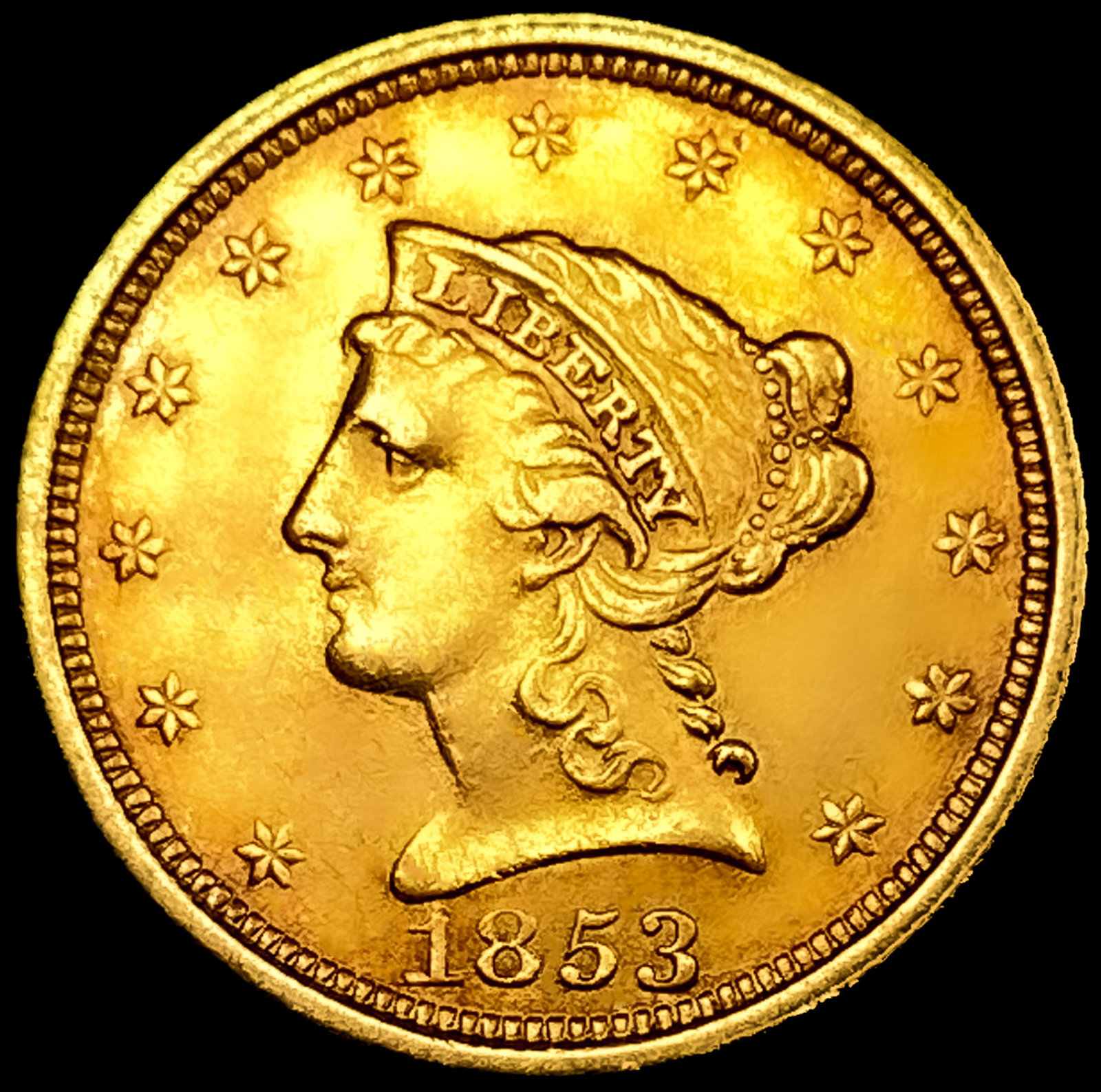 1853 $2.50 Gold Quarter Eagle: 1853 $2.50 Gold Quarter Eagle