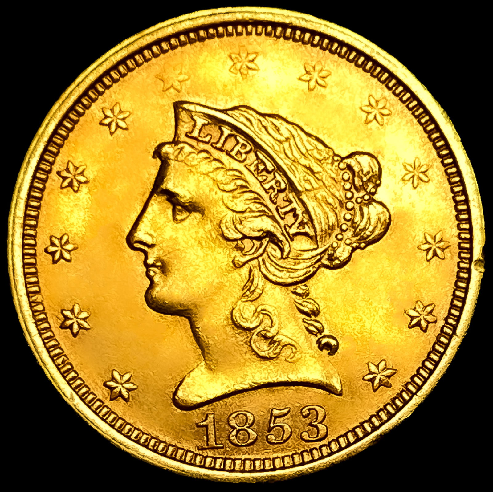 1853 $2.50 Gold Quarter Eagle: 1853 $2.50 Gold Quarter Eagle