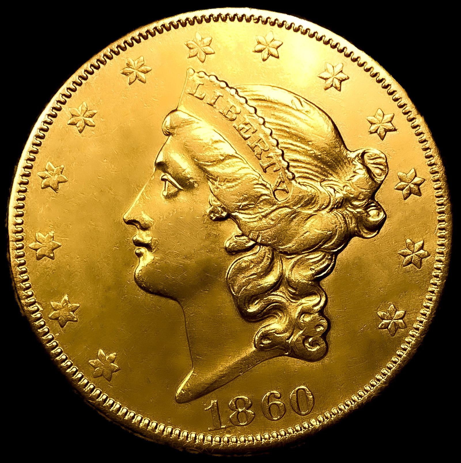 1860-O $20 Gold Double Eagle UNCIRCULATED: 1860-O $20 Gold Double Eagle UNCIRCULATED