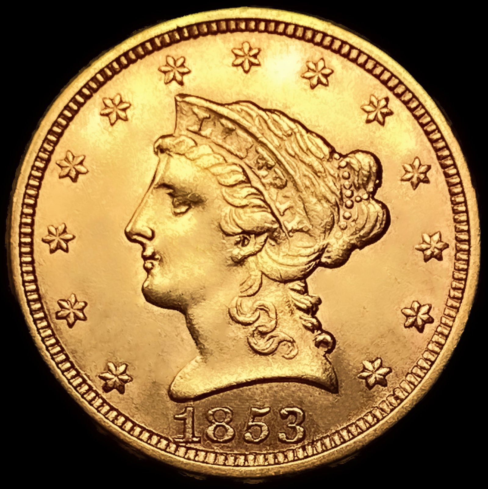 1853 $2.50 Gold Quarter Eagle UNCIRCULATED (1 of 2)