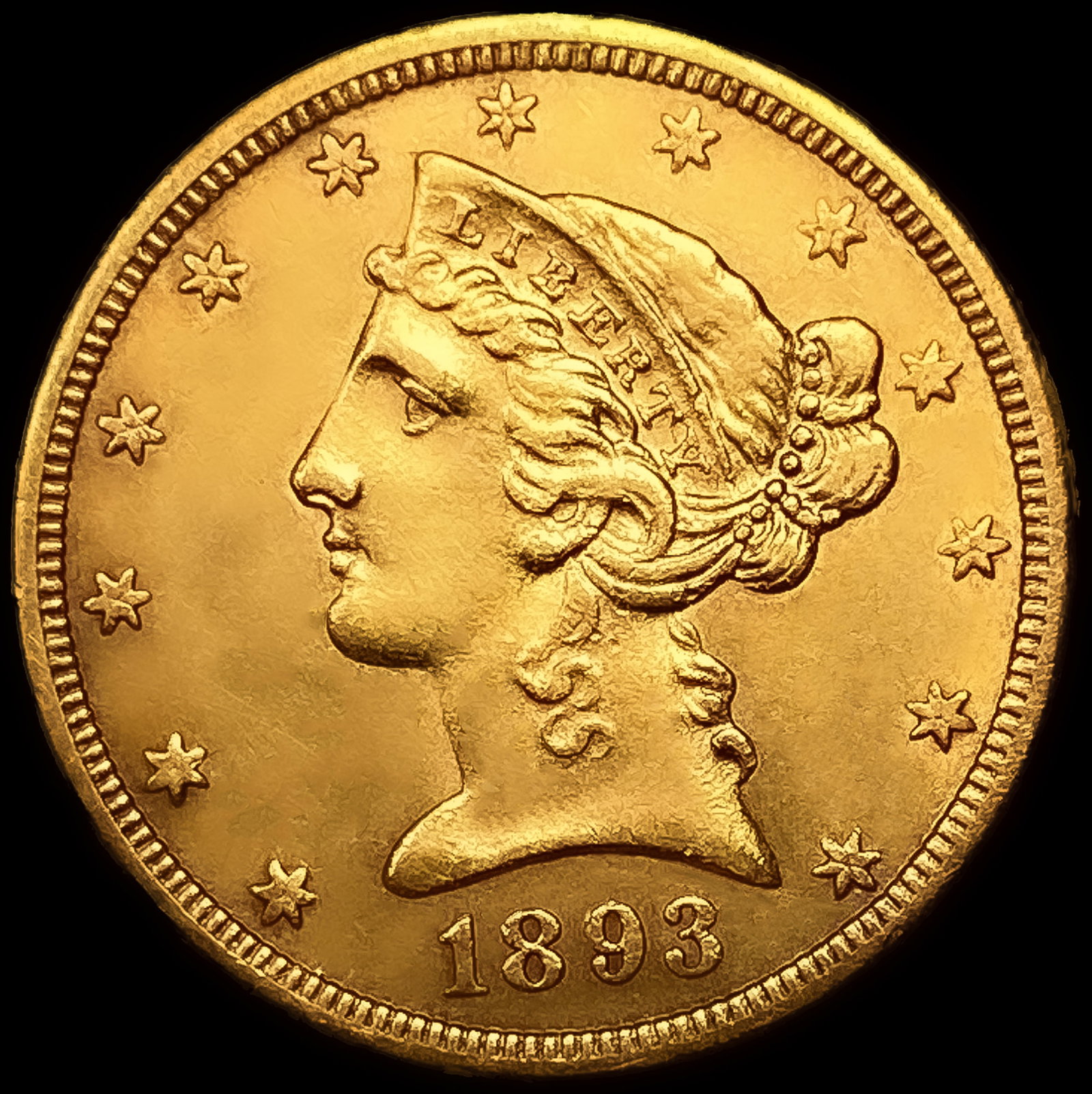 1893-CC $5 Gold Half Eagle: 1893-CC $5 Gold Half Eagle