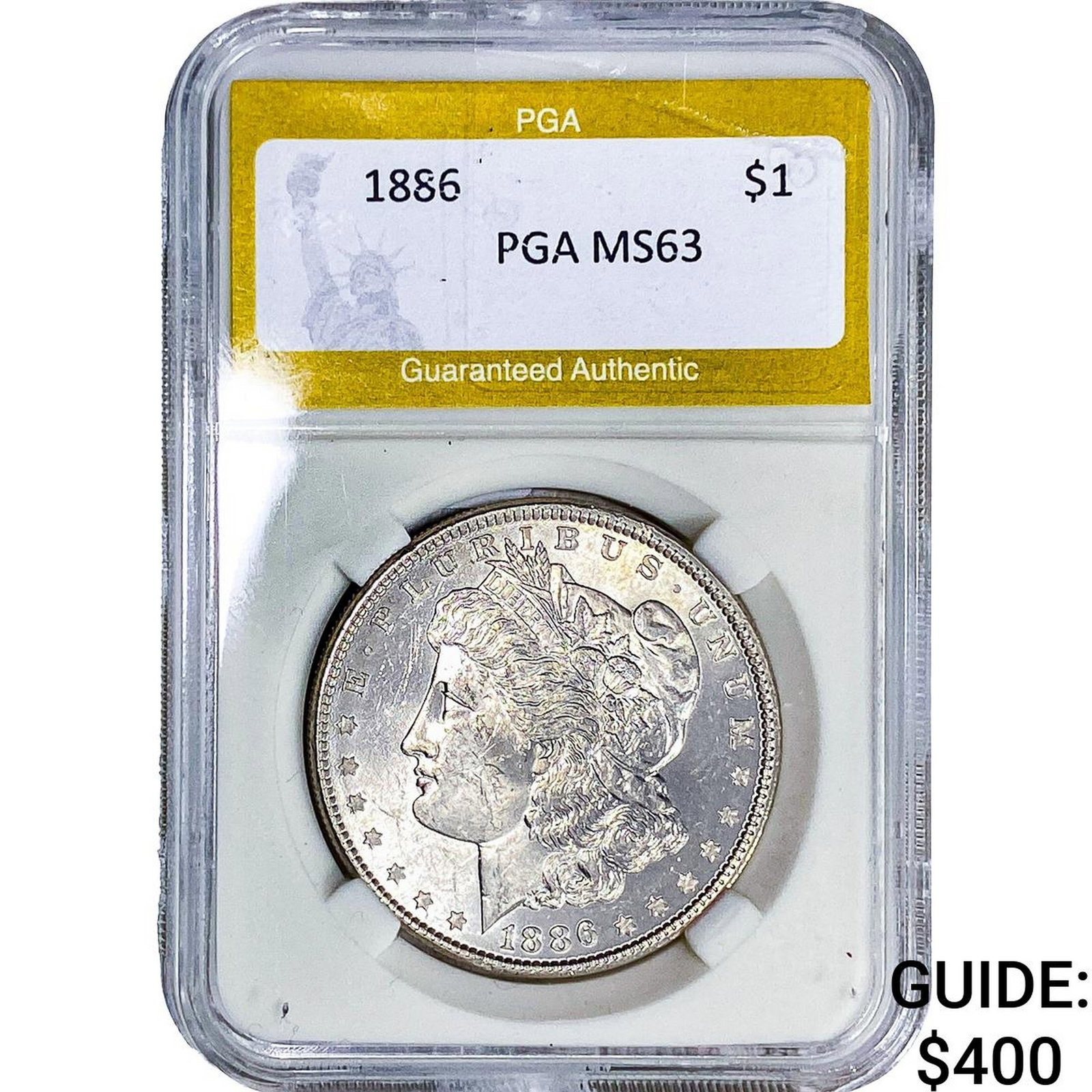 1886 Morgan Silver Dollar PGA MS63: 1886 Morgan Silver Dollar PGA MS63