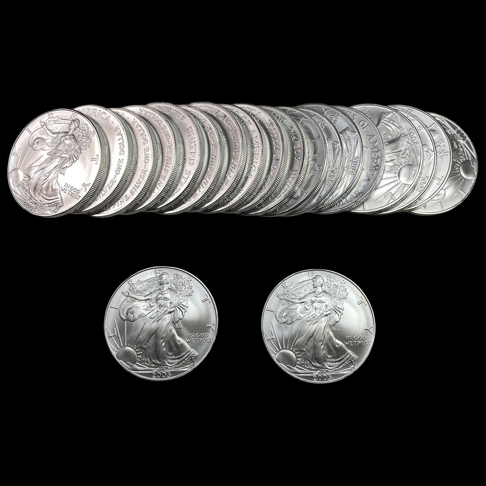 20 2005 Silver Eagles GEM BU: 20 2005 Silver Eagles GEM BU