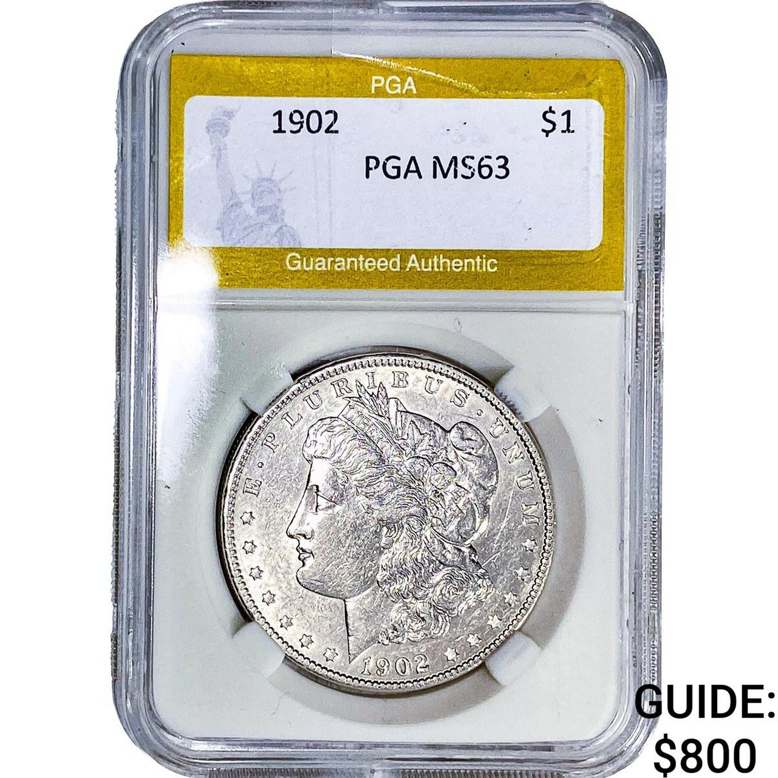 1902 Morgan Silver Dollar PGA MS63: 1902 Morgan Silver Dollar PGA MS63