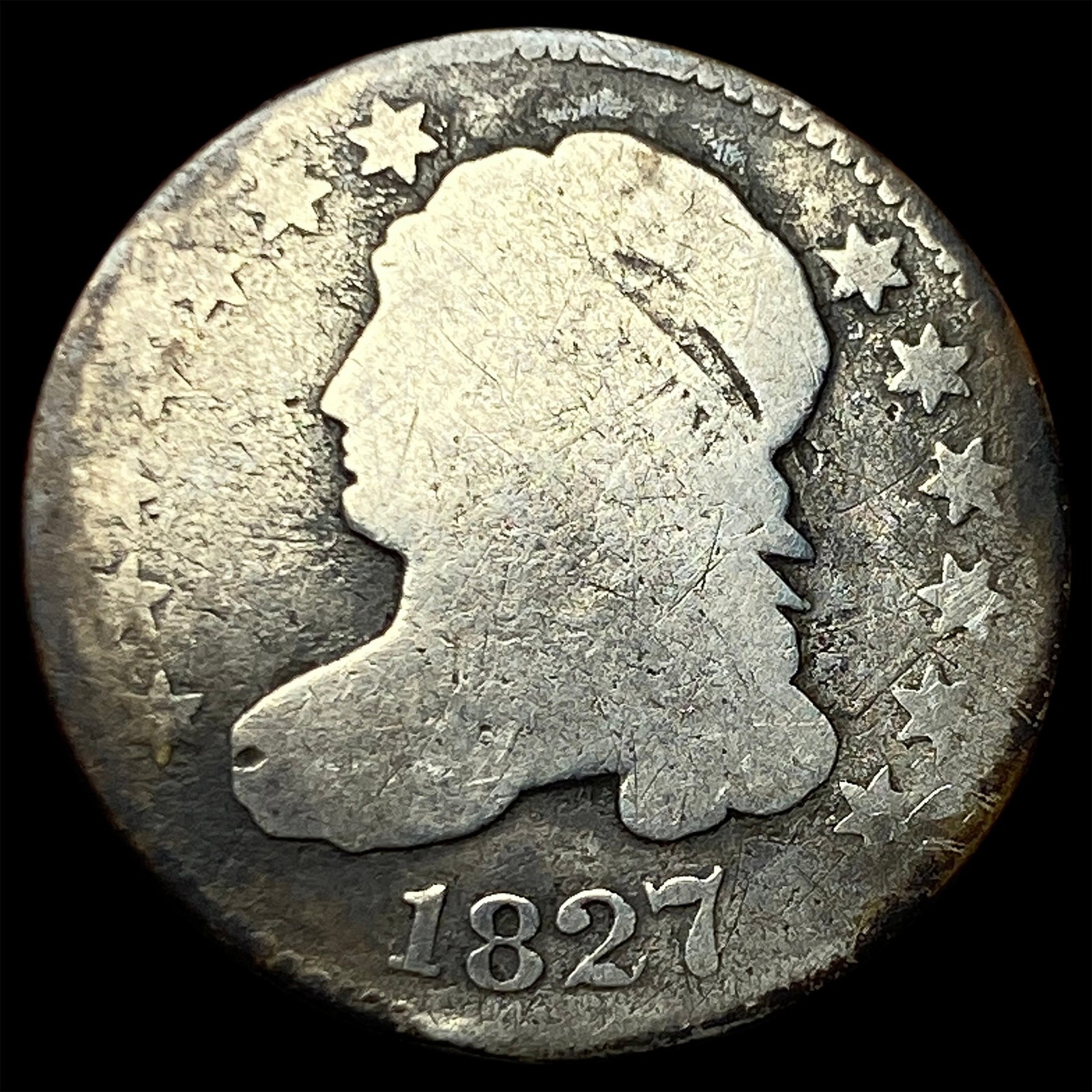 1827 Silver Capped Bust Half Dollar NICELY CIRCULATED: 1827 Silver Capped Bust Half Dollar NICELY CIRCULATED